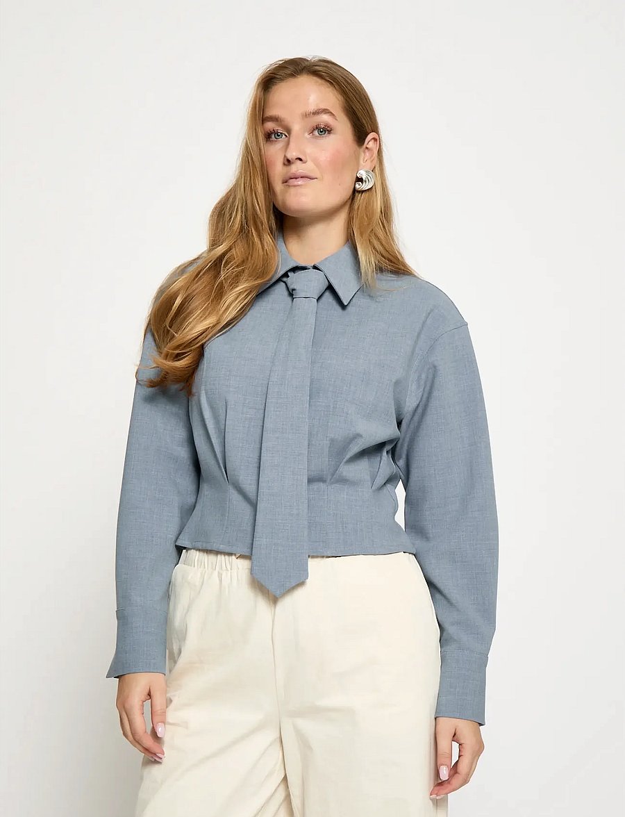 Minus - MSEmmely Shirt - langärmlige hemden - skyway blue - 0