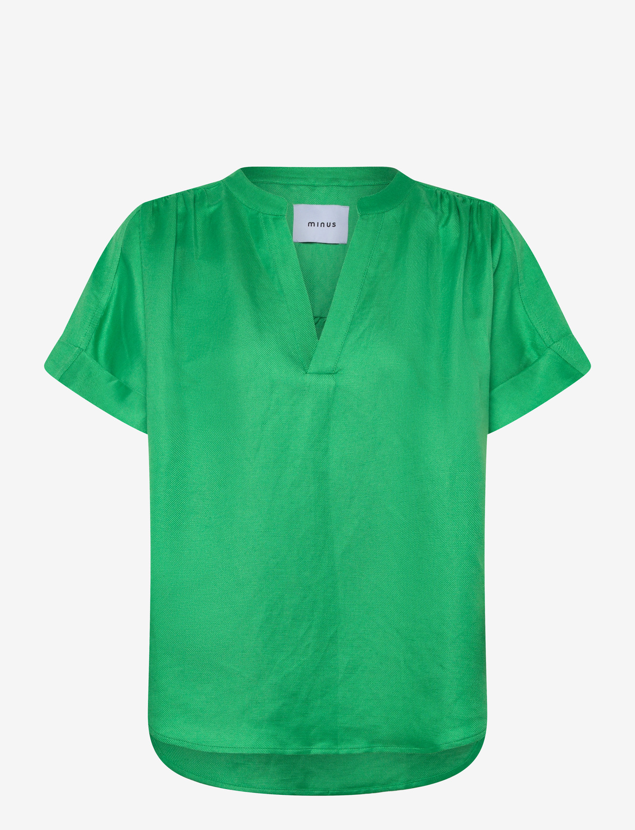 Minus - MSJuno Linen Blouse - kurzämlige blusen - greenbriar - 1