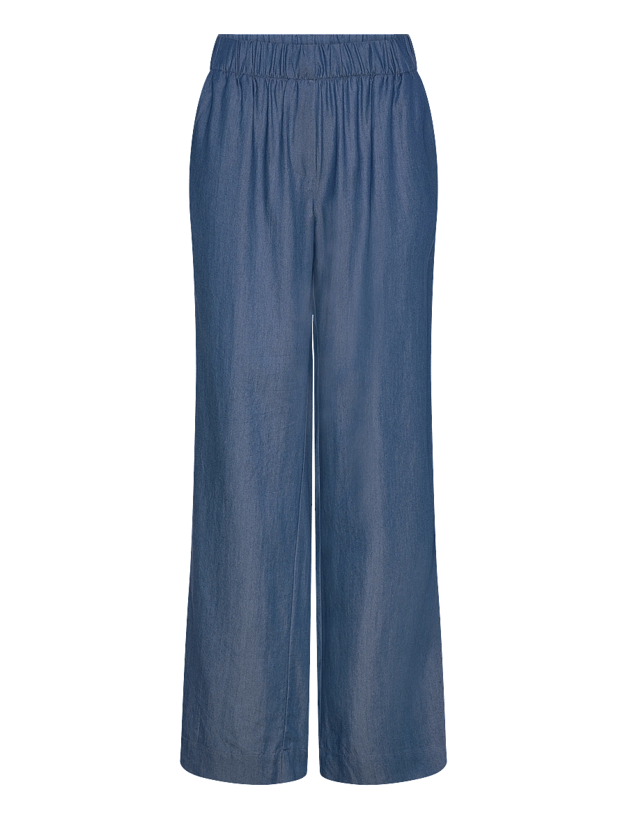 Minus - MSMirja Mid Waist Pant - leveälahkeiset housut - mid blue - 1