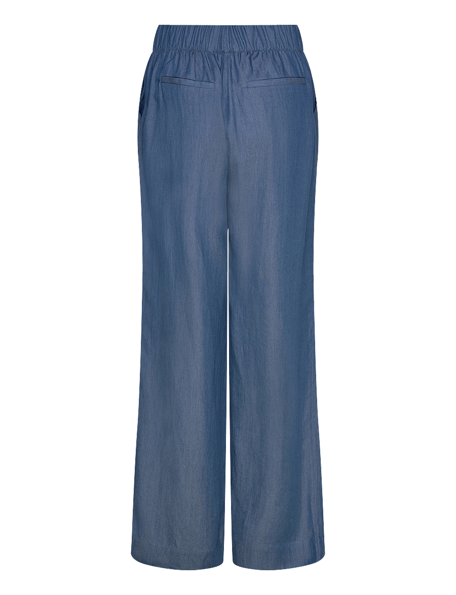 Minus - MSMirja Mid Waist Pant - leveälahkeiset housut - mid blue - 2