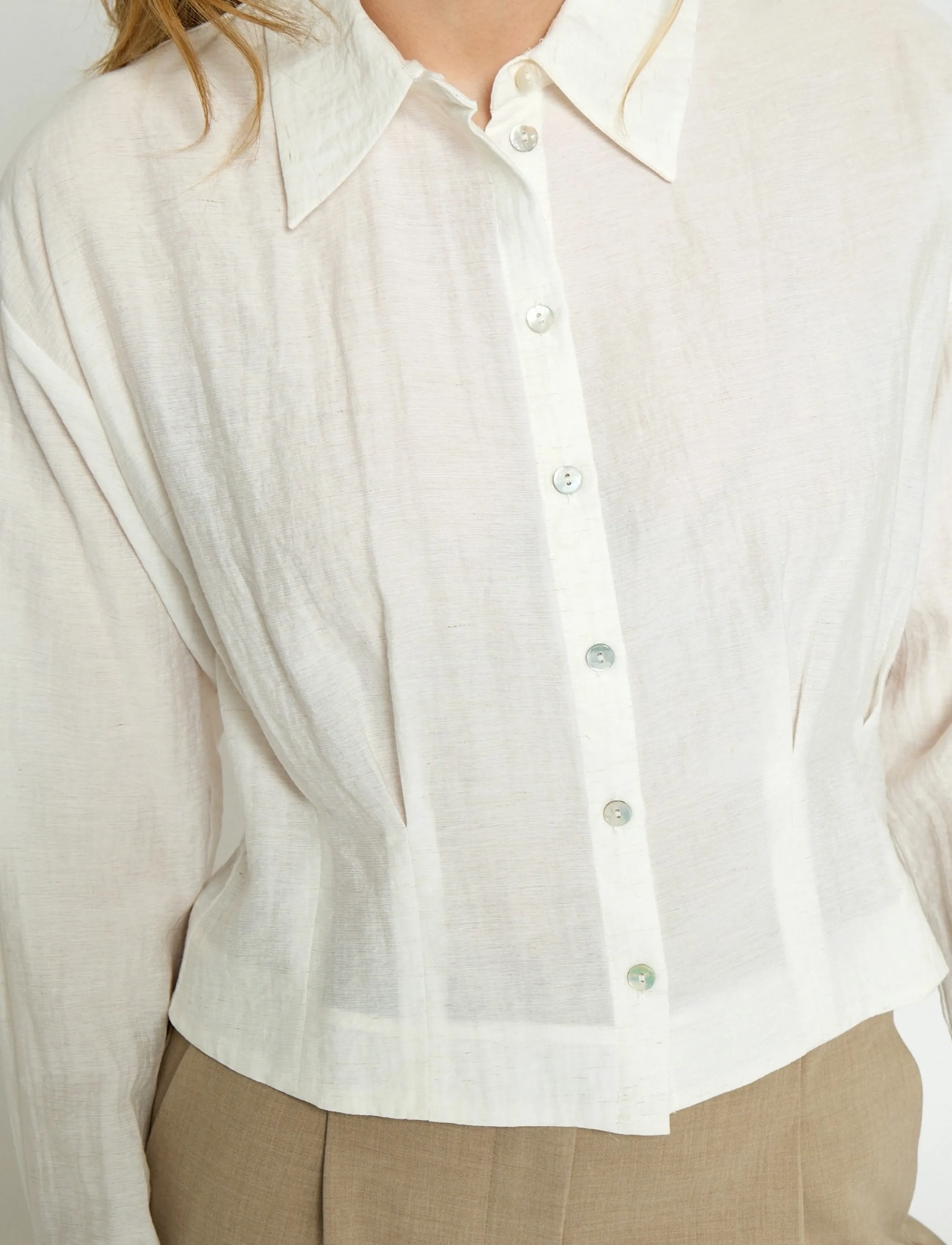 Minus - MSOriana Shirt - pikkade varrukatega särgid - cloud dancer - 3