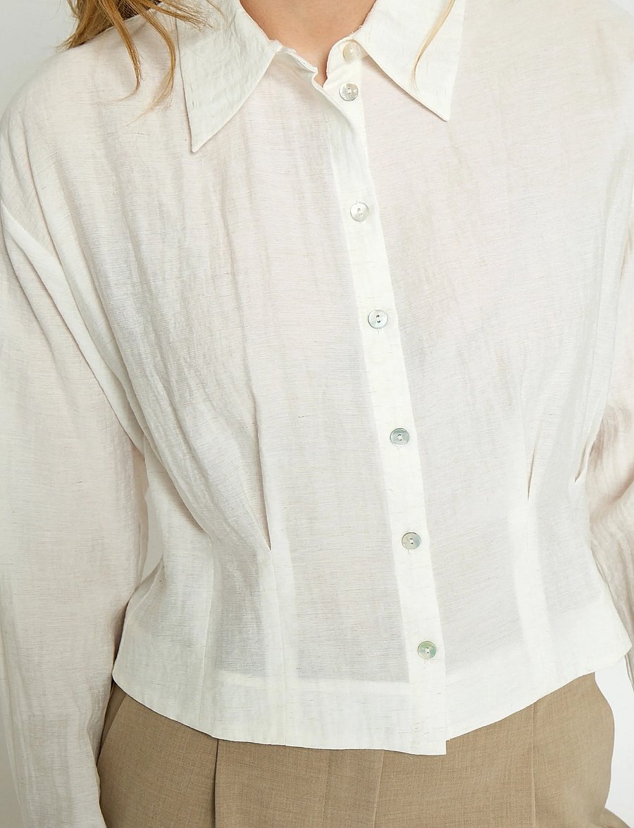 Minus - MSOriana Shirt - long-sleeved shirts - cloud dancer - 3