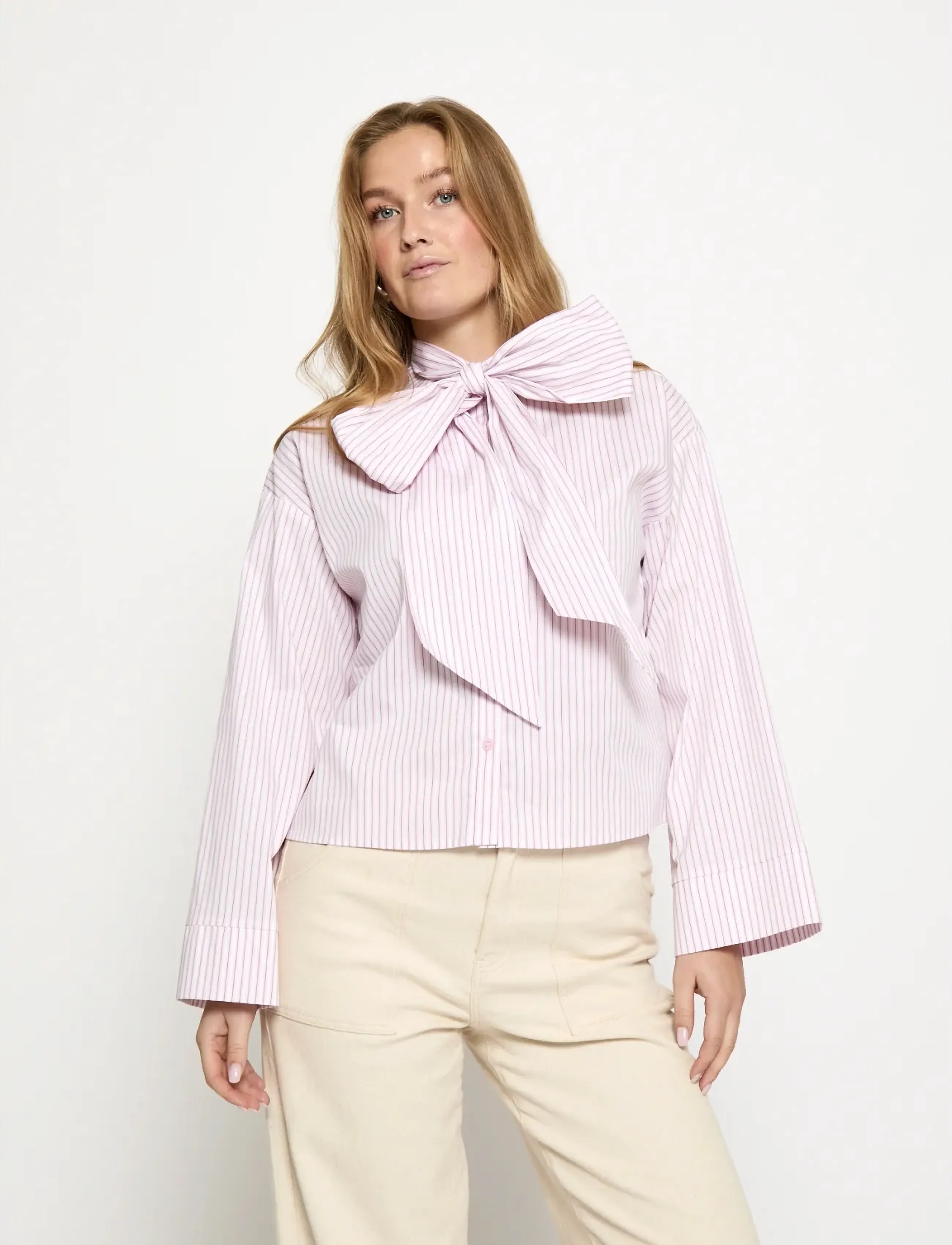 Minus MSSkye Shirt - Shirts - PRISM PINK STRIPE / pink/rose
