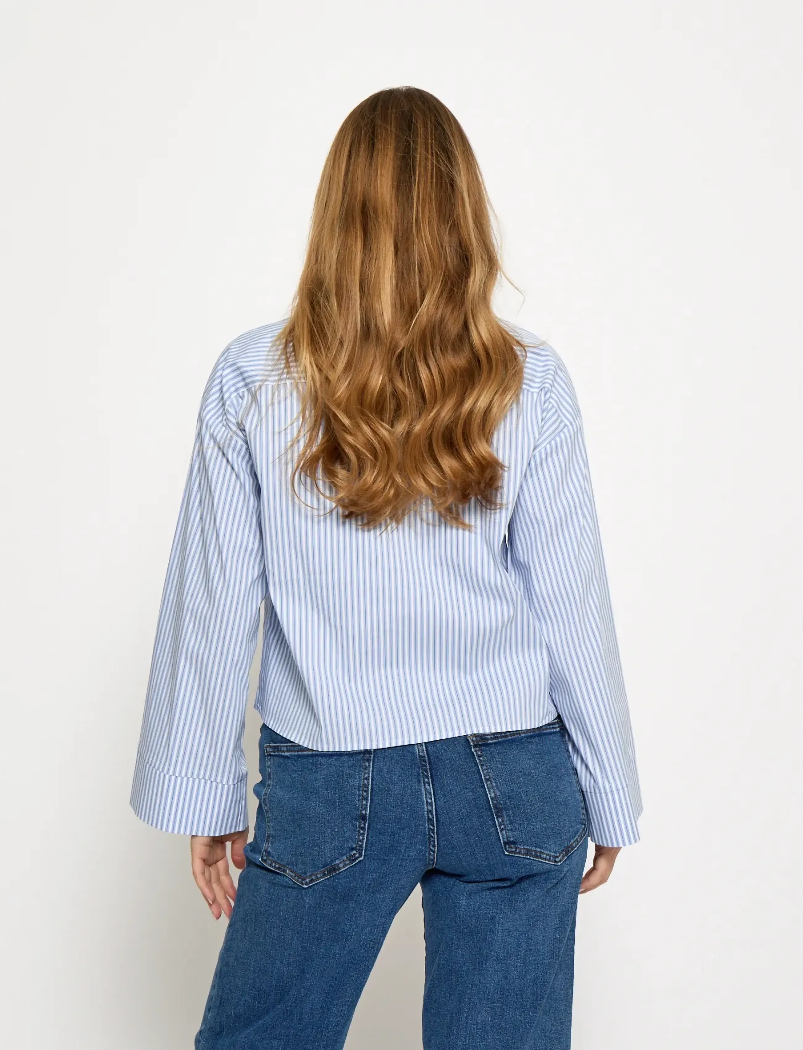 Minus - MSSkye Shirt - langærmede skjorter - skyway blue stripe - 4