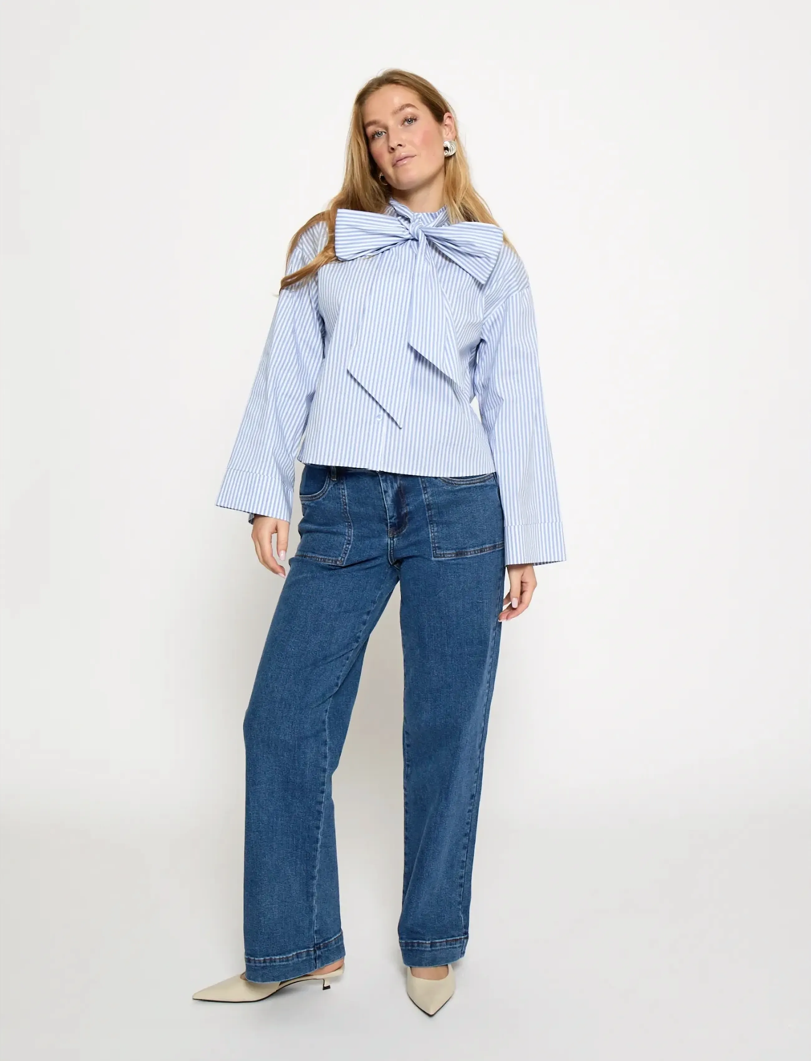 Minus - MSSkye Shirt - langærmede skjorter - skyway blue stripe - 5