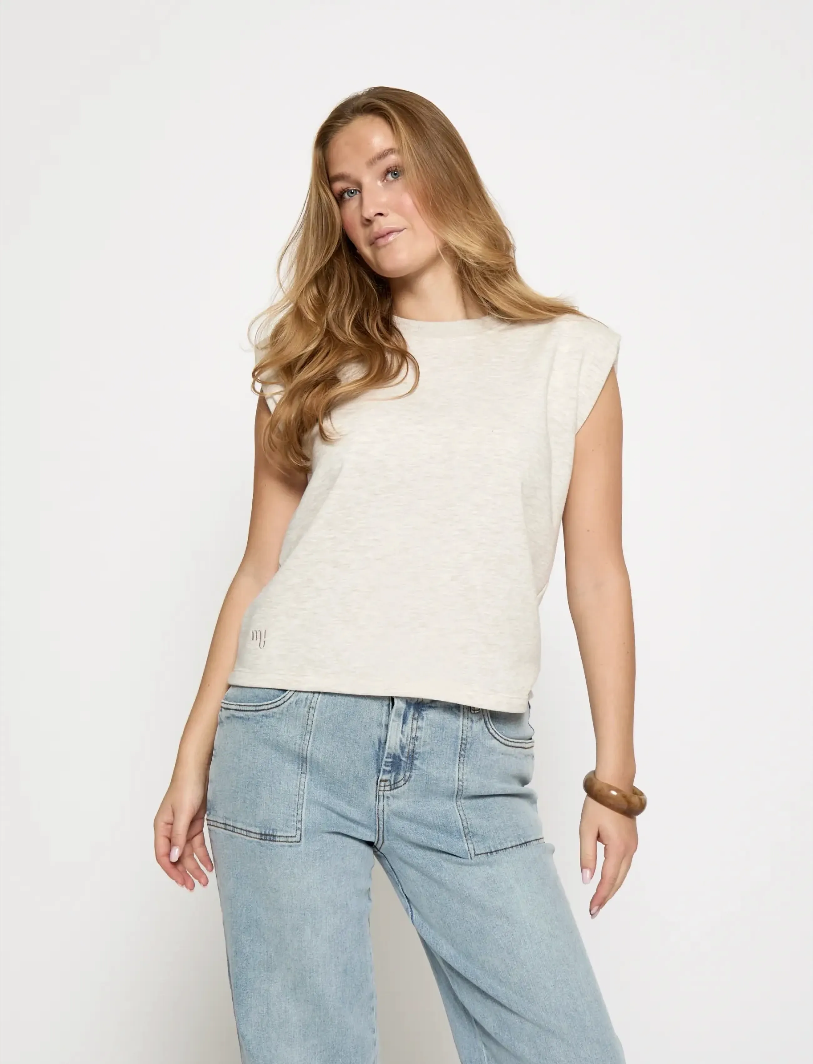 Minus MSMidea Sweat - T-shirts & Toppar - NOMAD SAND MELANGE / beige