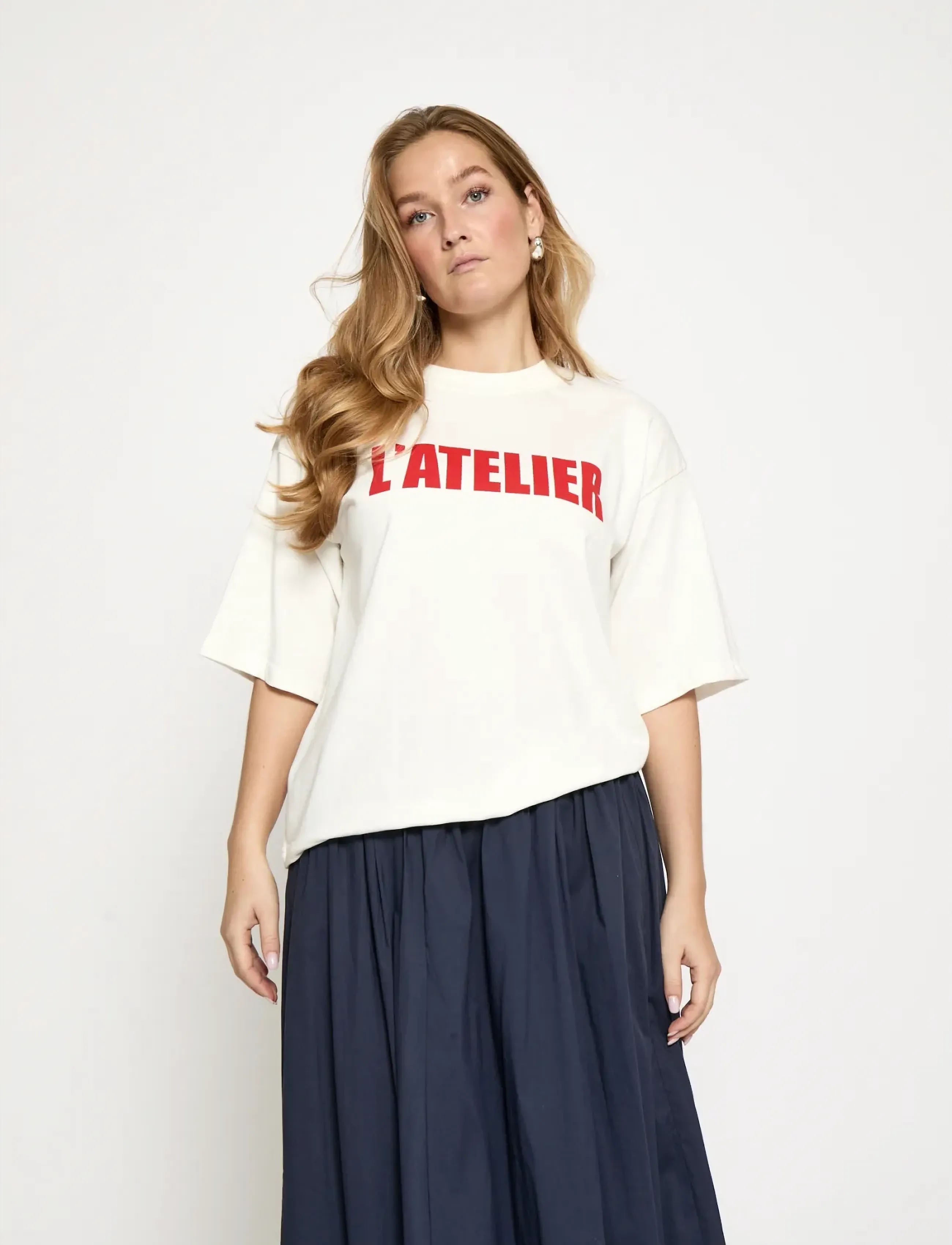 Minus MSStine T-Shirt - T-shirts & Toppe - CLOUD DAN/RED / white