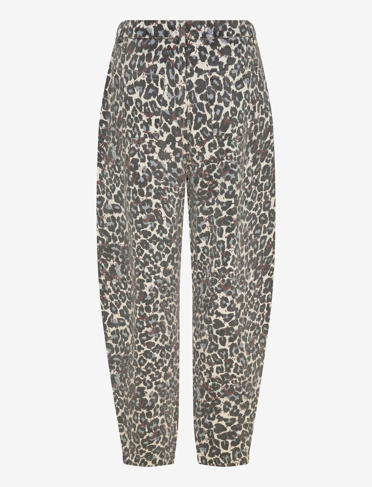 Minus - MSMalli Mid Waist Pant - barrel jeans - skyway blue leo print - 1