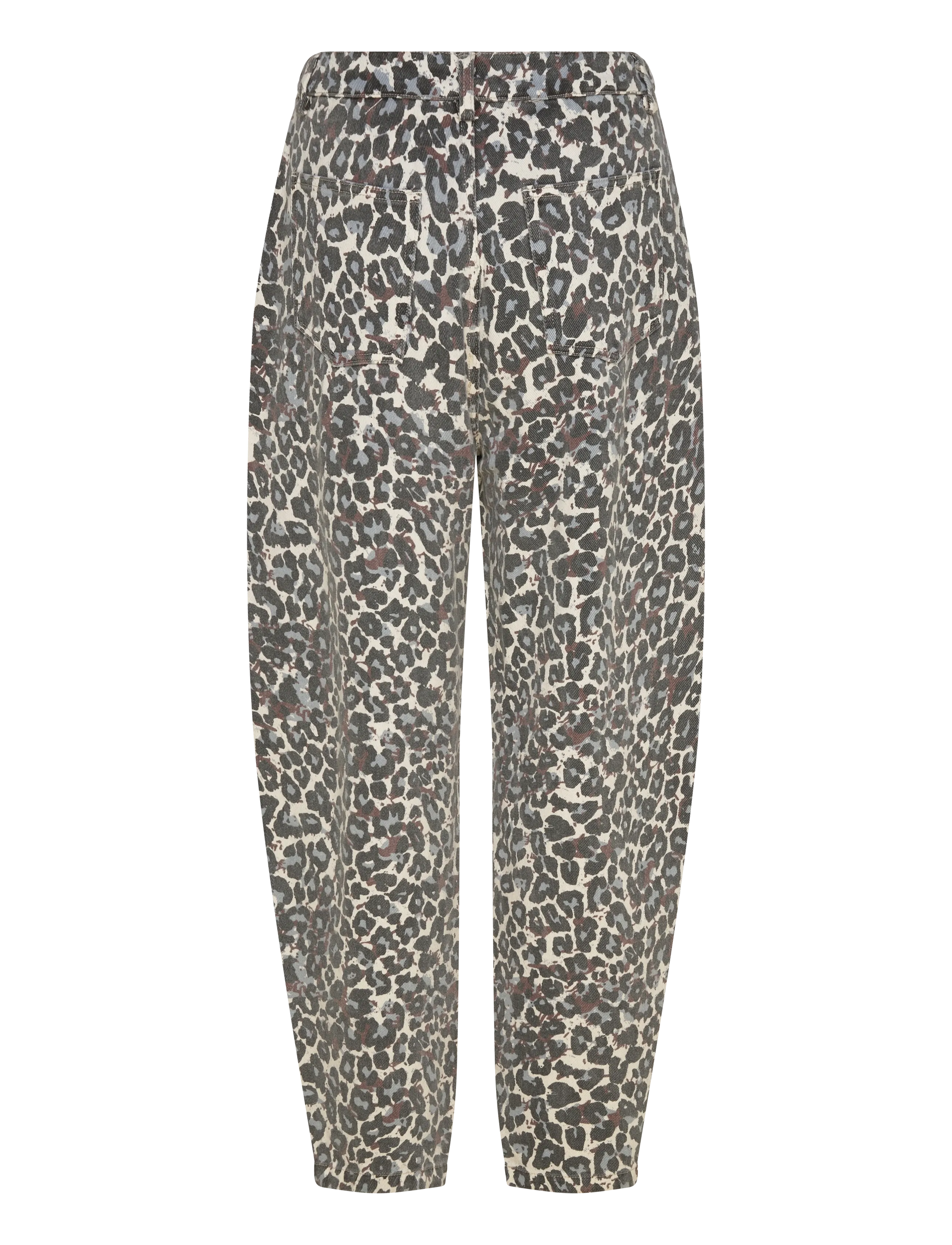 Minus - MSMalli Mid Waist Pant - barrel jeans - skyway blue leo print - 2