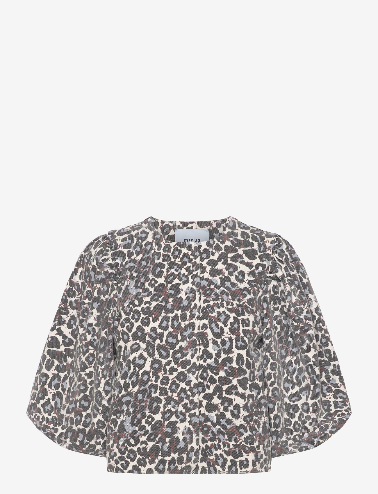 Minus - MSMalli Short Jacket - höstjackor - skyway blue leo print - 0