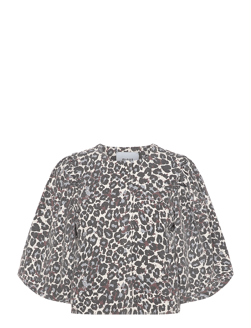 Minus - MSMalli Short Jacket - höstjackor - skyway blue leo print - 0