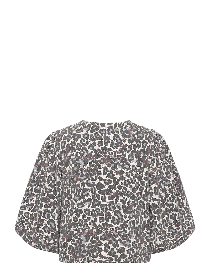 Minus - MSMalli Short Jacket - höstjackor - skyway blue leo print - 1