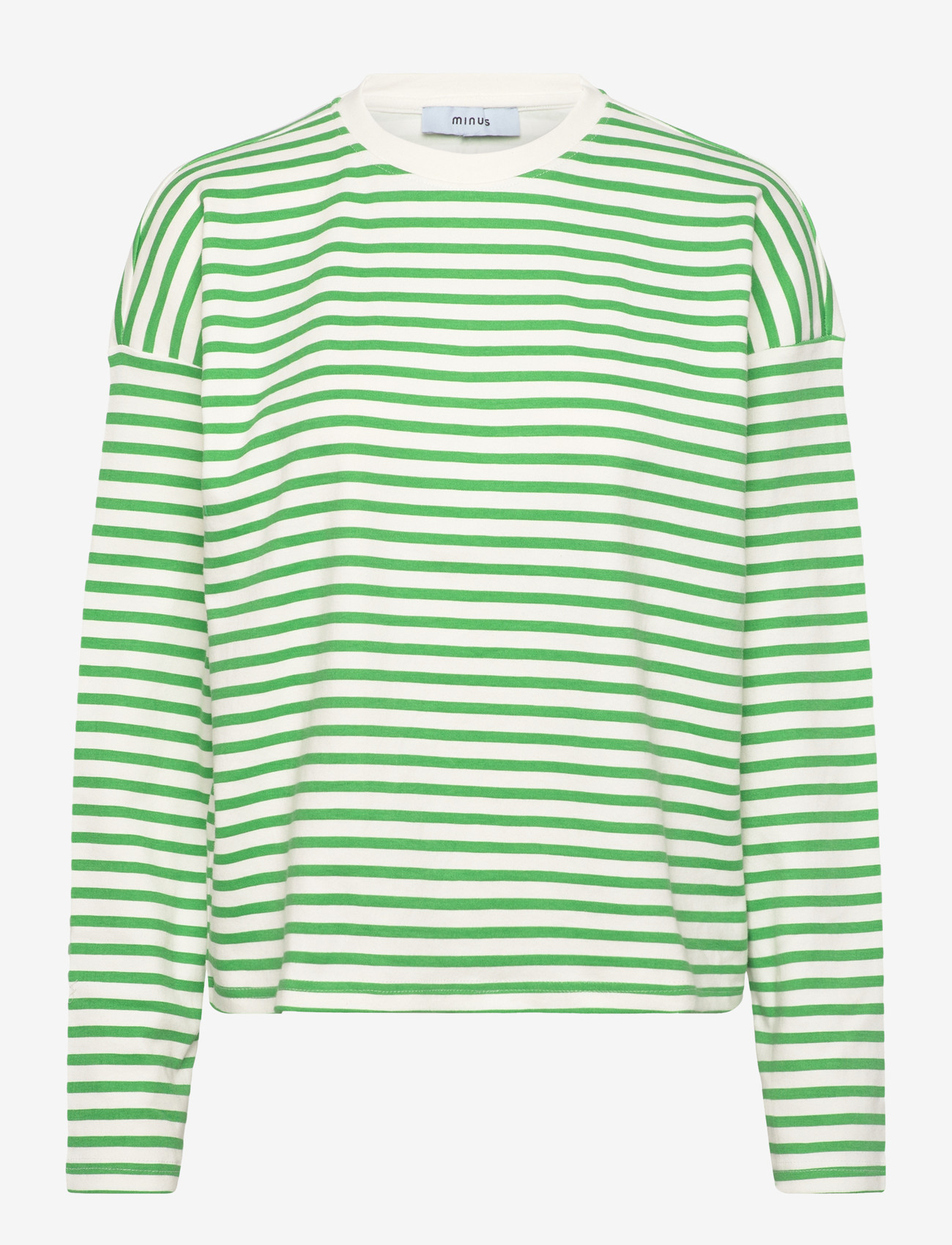 Minus - MSDenisa Striped Long Sleeve T-shir - langærmede toppe - greenbriar stripe - 1