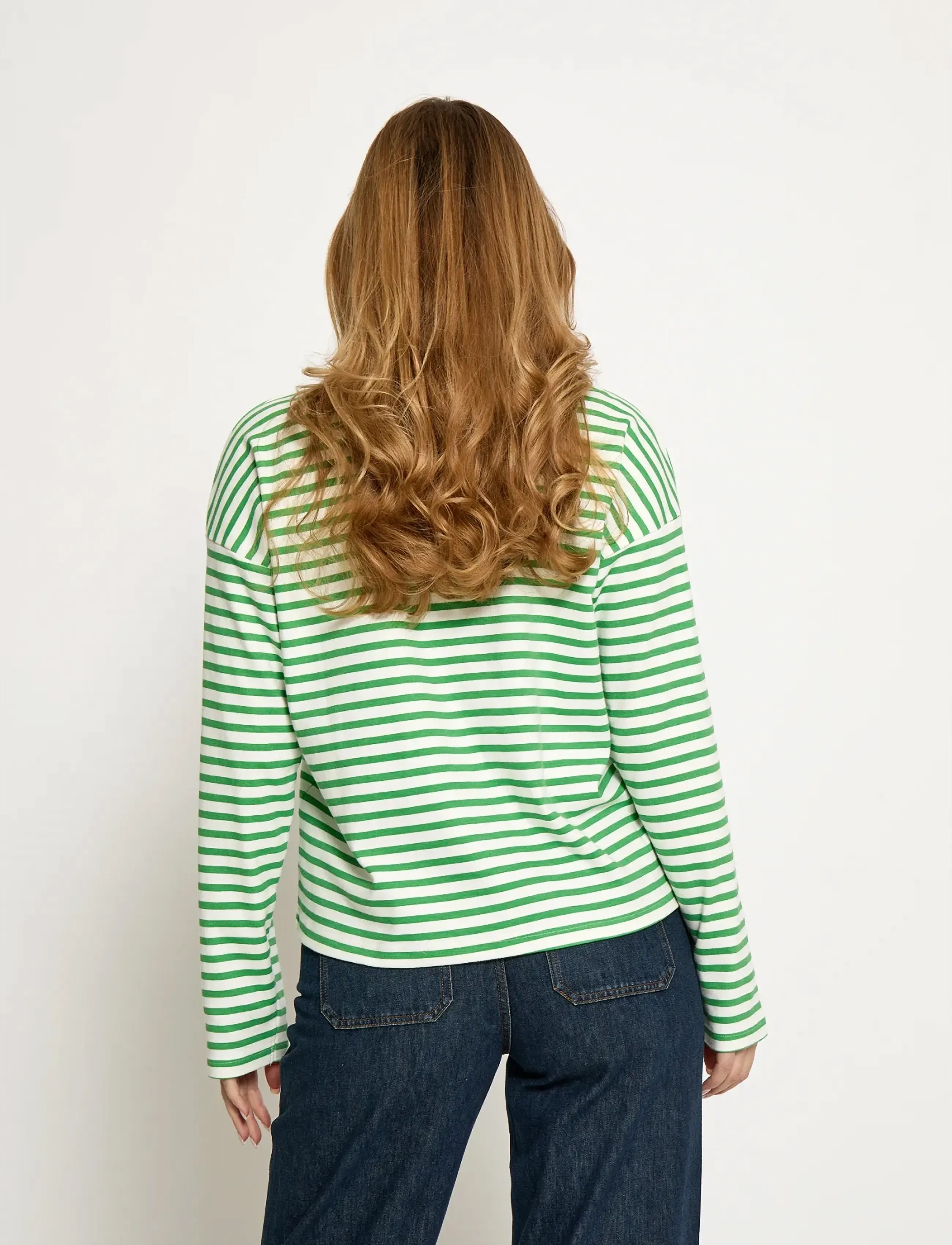 Minus - MSDenisa Striped Long Sleeve T-shir - langerma toppar - greenbriar stripe - 3