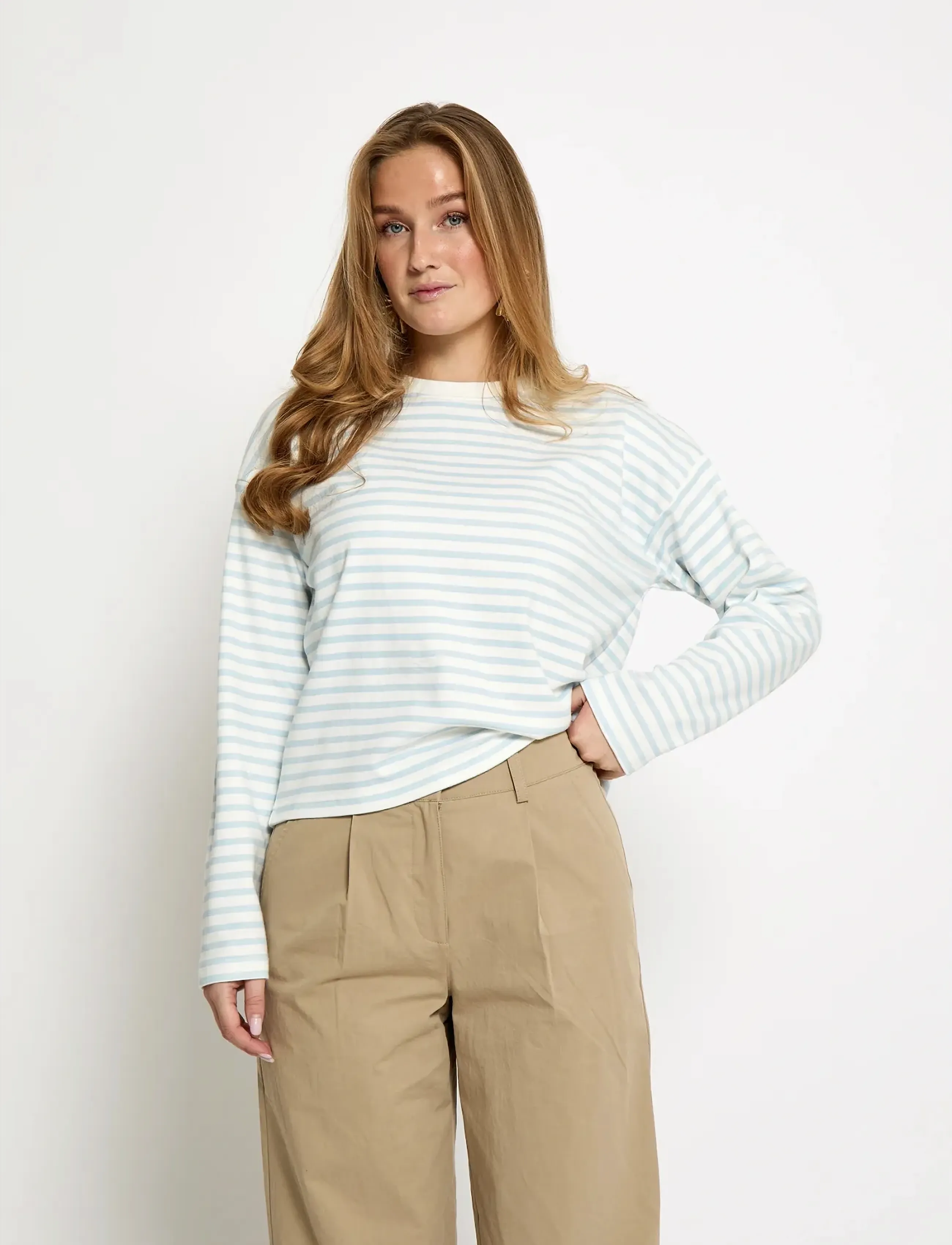 Minus MSDenisa Striped Long Sleeve T-shir - T-shirts & Toppe - SKYWAY BLUE STRIPE / blue
