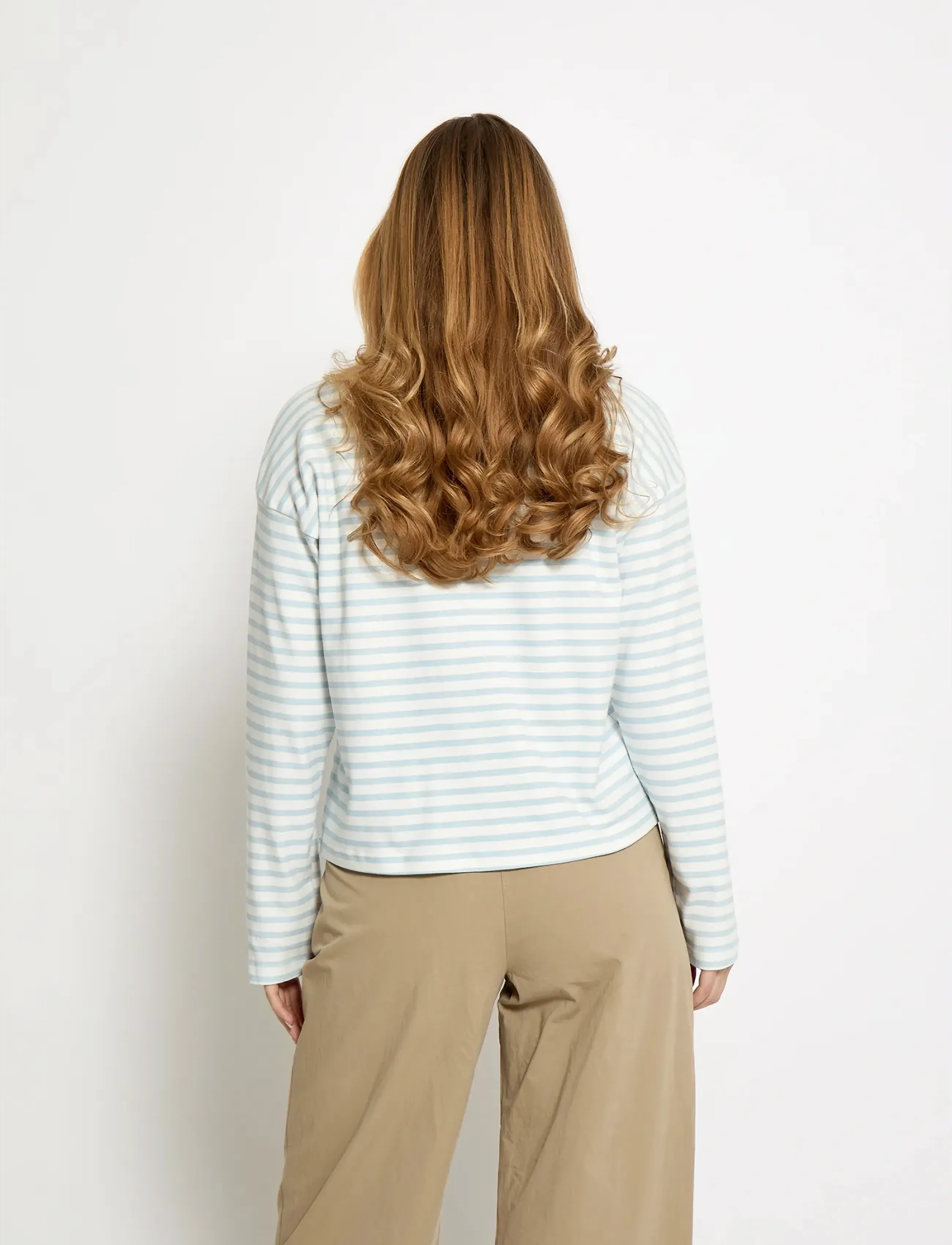 Minus - MSDenisa Striped Long Sleeve T-shir - long-sleeved tops - skyway blue stripe - 3