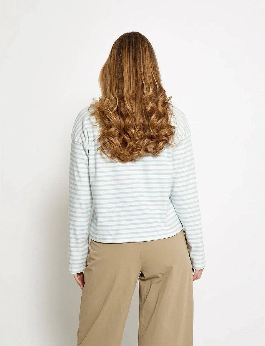 Minus - MSDenisa Striped Long Sleeve T-shir - pikkade varrukatega topid - skyway blue stripe - 3