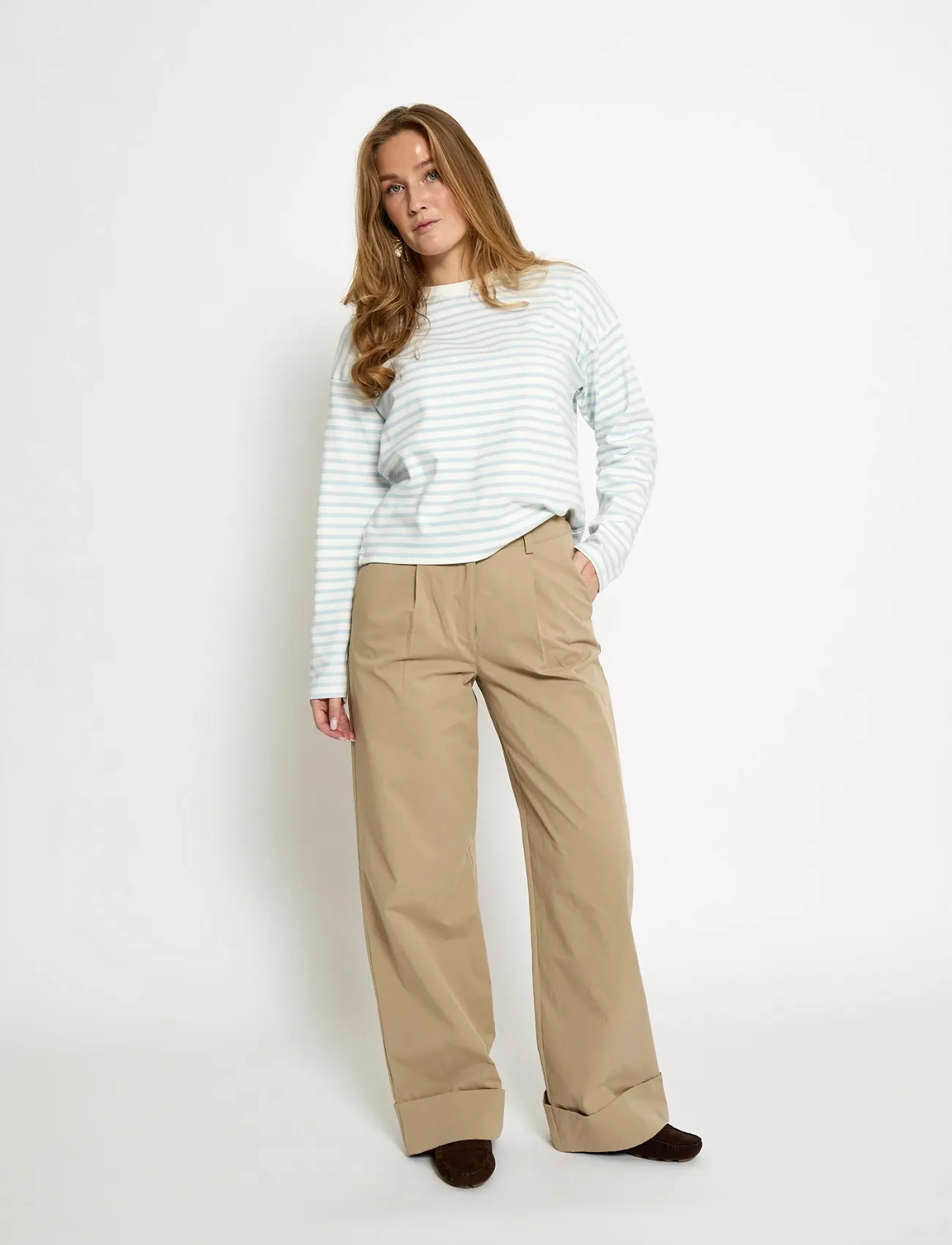 Minus - MSDenisa Striped Long Sleeve T-shir - long-sleeved tops - skyway blue stripe - 4