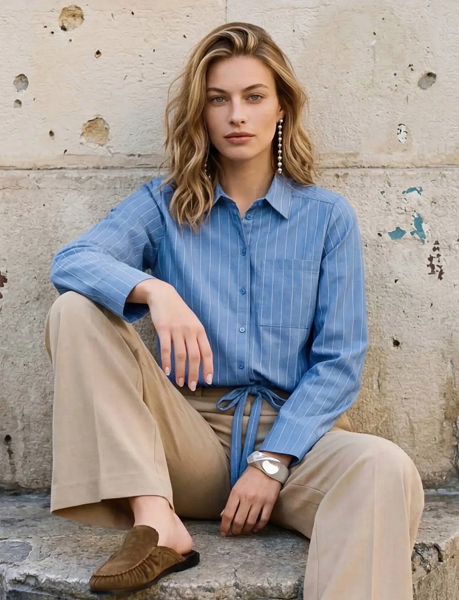 Minus - MSOdelia Shirt - langärmlige hemden - skyway blue stripe - 3