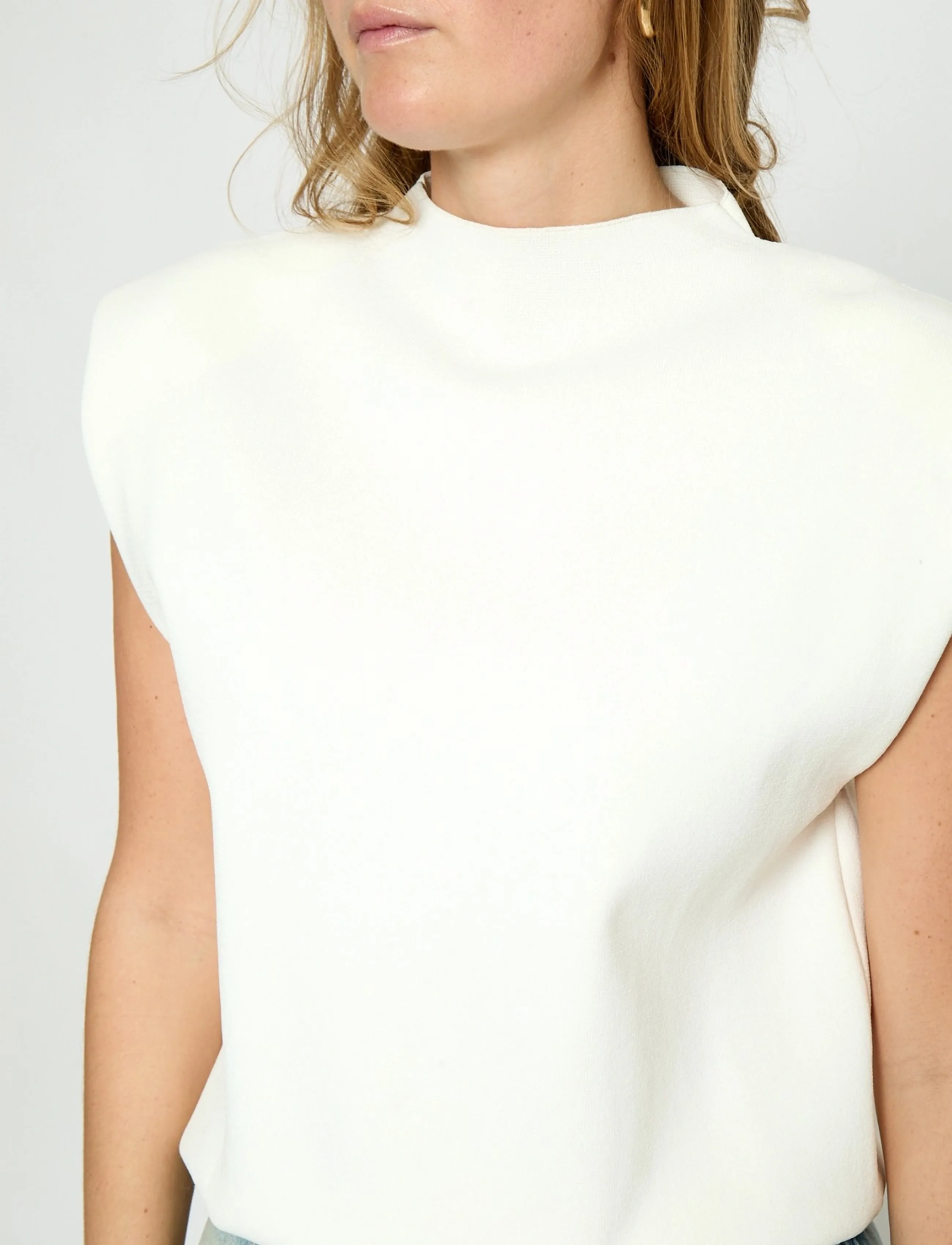 Minus - MSFauna Knit Vest - sleeveless tops - cloud dancer - 4