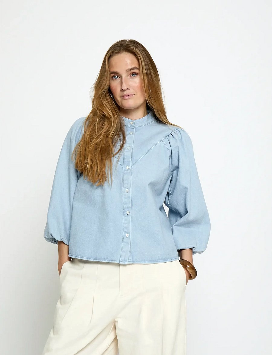 Minus - MSNew Solene Denim Shirt - džinsiniai marškiniai - skyway blue - 3