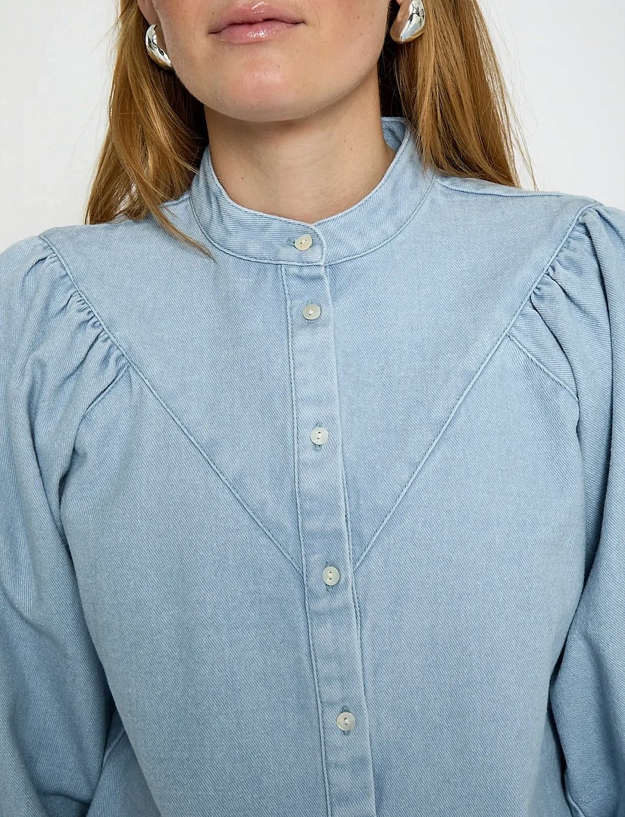 Minus - MSNew Solene Denim Shirt - džinsiniai marškiniai - skyway blue - 4