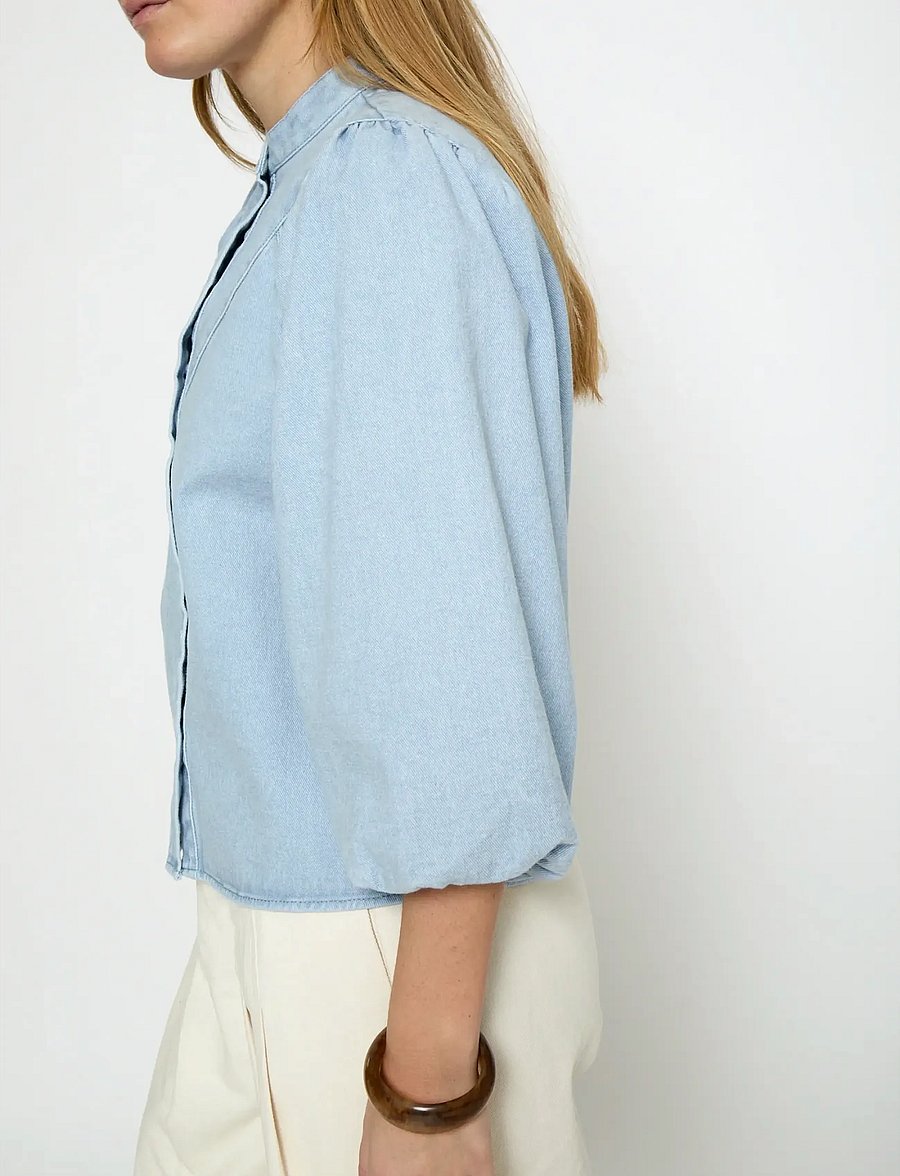 Minus - MSNew Solene Denim Shirt - džinsiniai marškiniai - skyway blue - 5