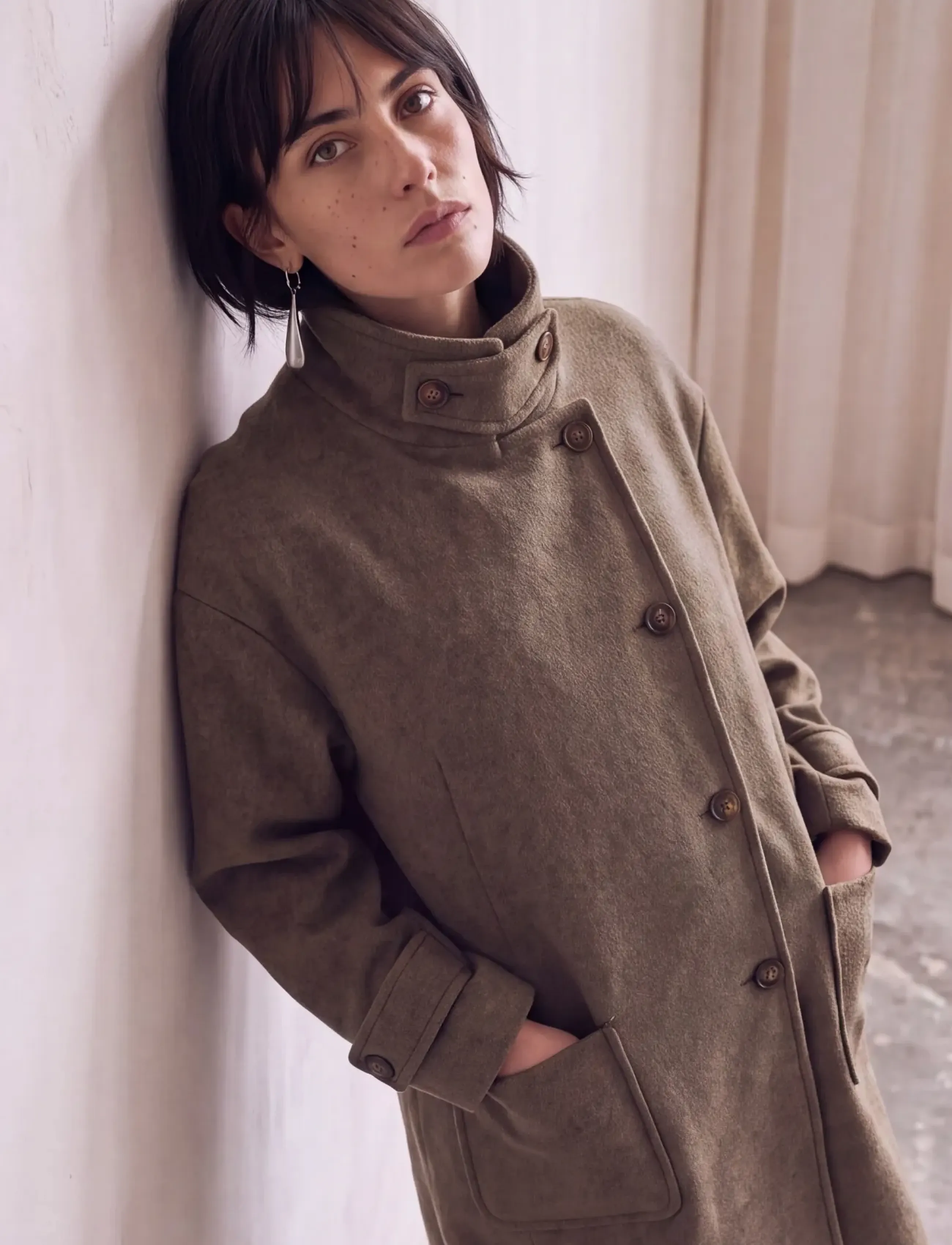 Minus - MSPaula Coat - wollmäntel - slate brown mel - 0