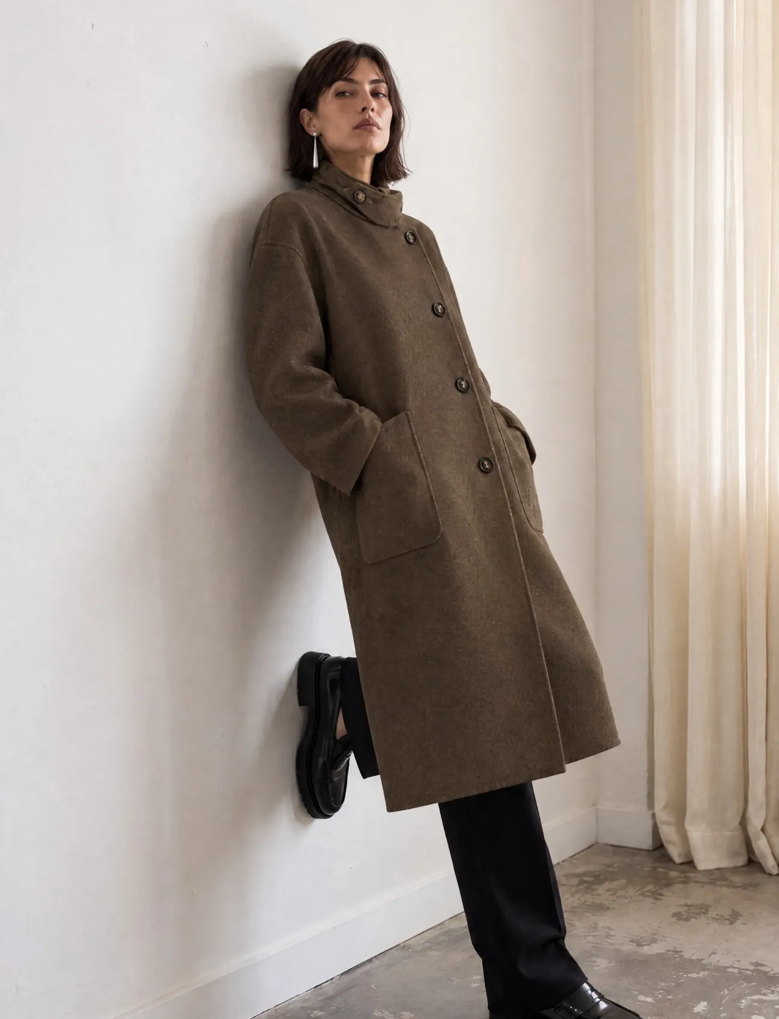 Minus - MSPaula Coat - wollmäntel - slate brown mel - 3