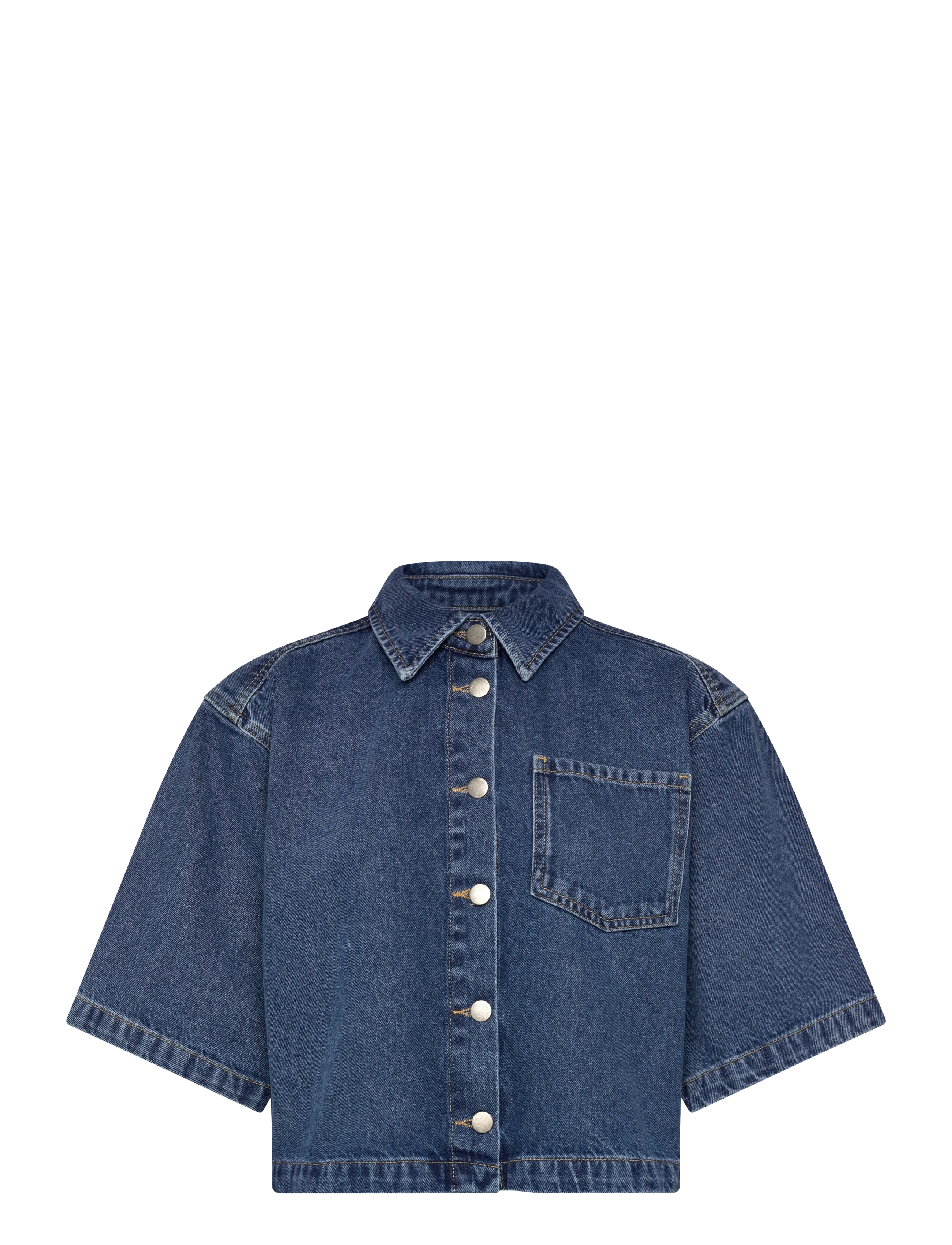 Minus MSKaddi Cropped Shirt - Fashion Trends - MID BLUE DENIM / blue