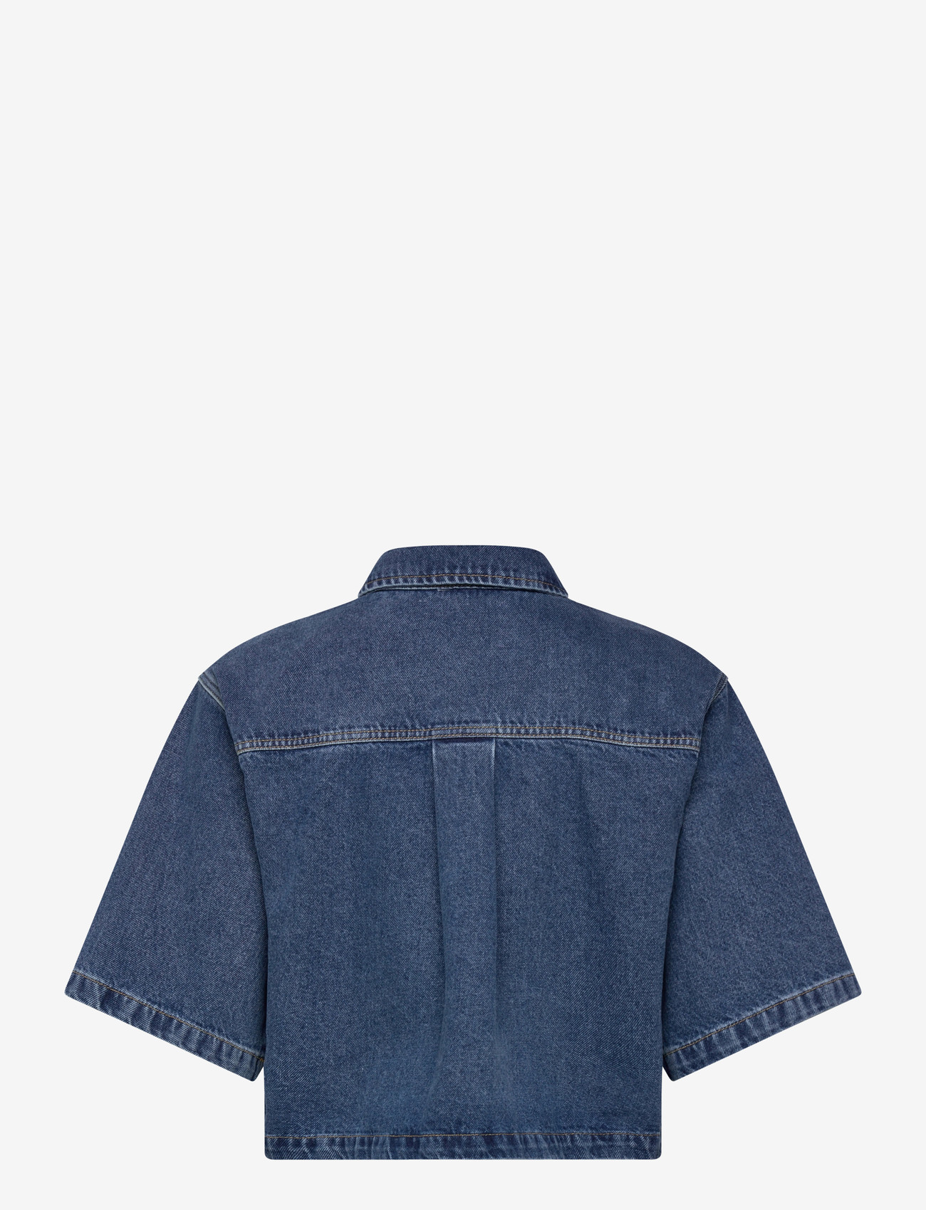 Minus - MSKaddi Cropped Shirt - denim shirts - mid blue denim - 2