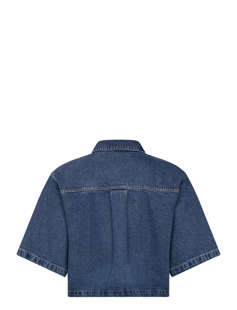 Minus - MSKaddi Cropped Shirt - jeanshemden - mid blue denim - 2