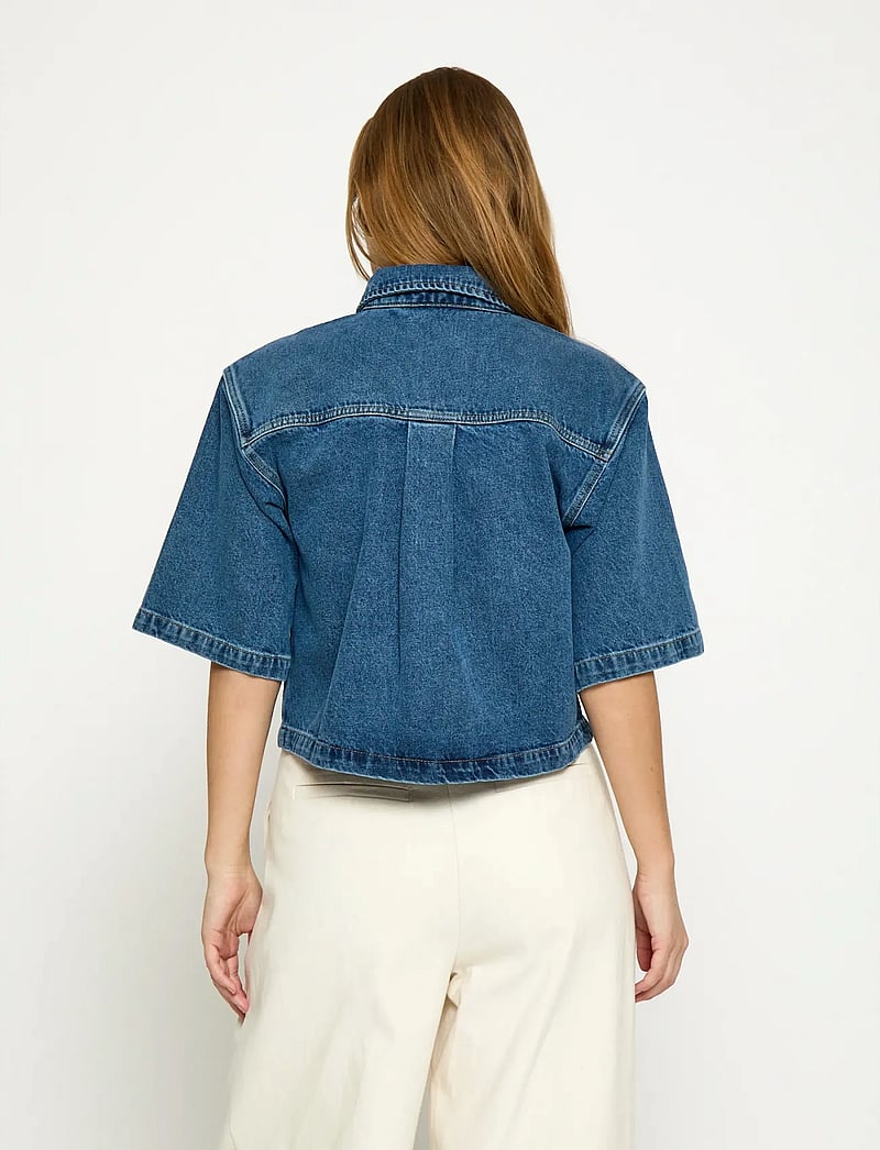 Minus - MSKaddi Cropped Shirt - jeanshemden - mid blue denim - 3