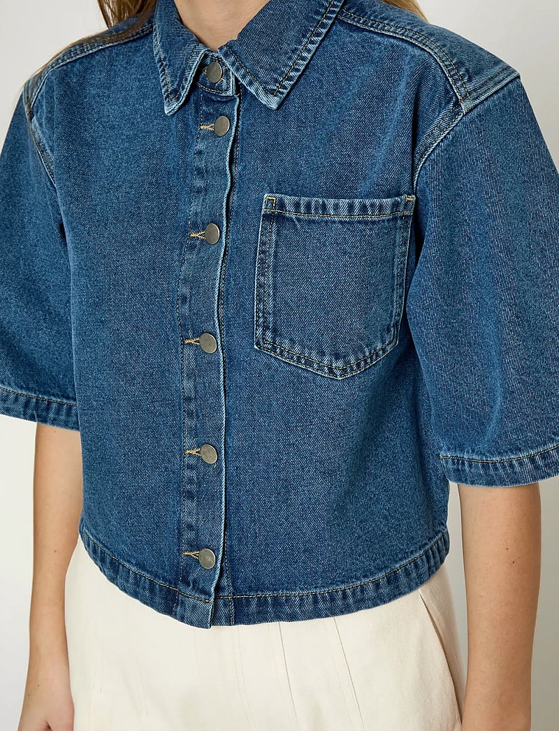 Minus - MSKaddi Cropped Shirt - jeanshemden - mid blue denim - 5