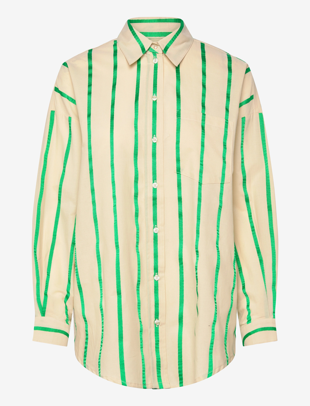 Minus - MSEleni Oversize Shirt - långärmade skjortor - greenbriar stripe - 0