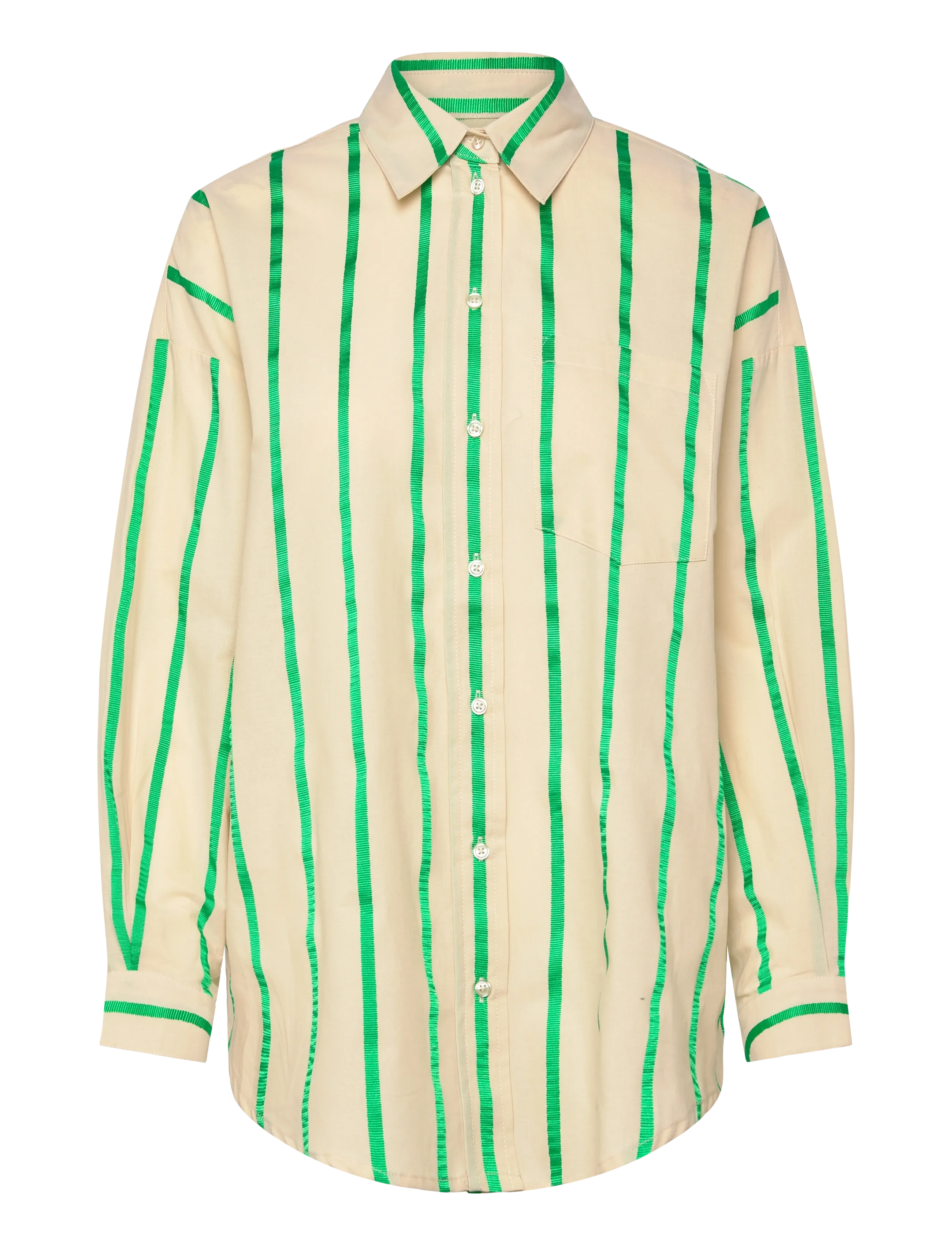 Minus MSEleni Oversize Shirt - Skjorter - GREENBRIAR STRIPE / green