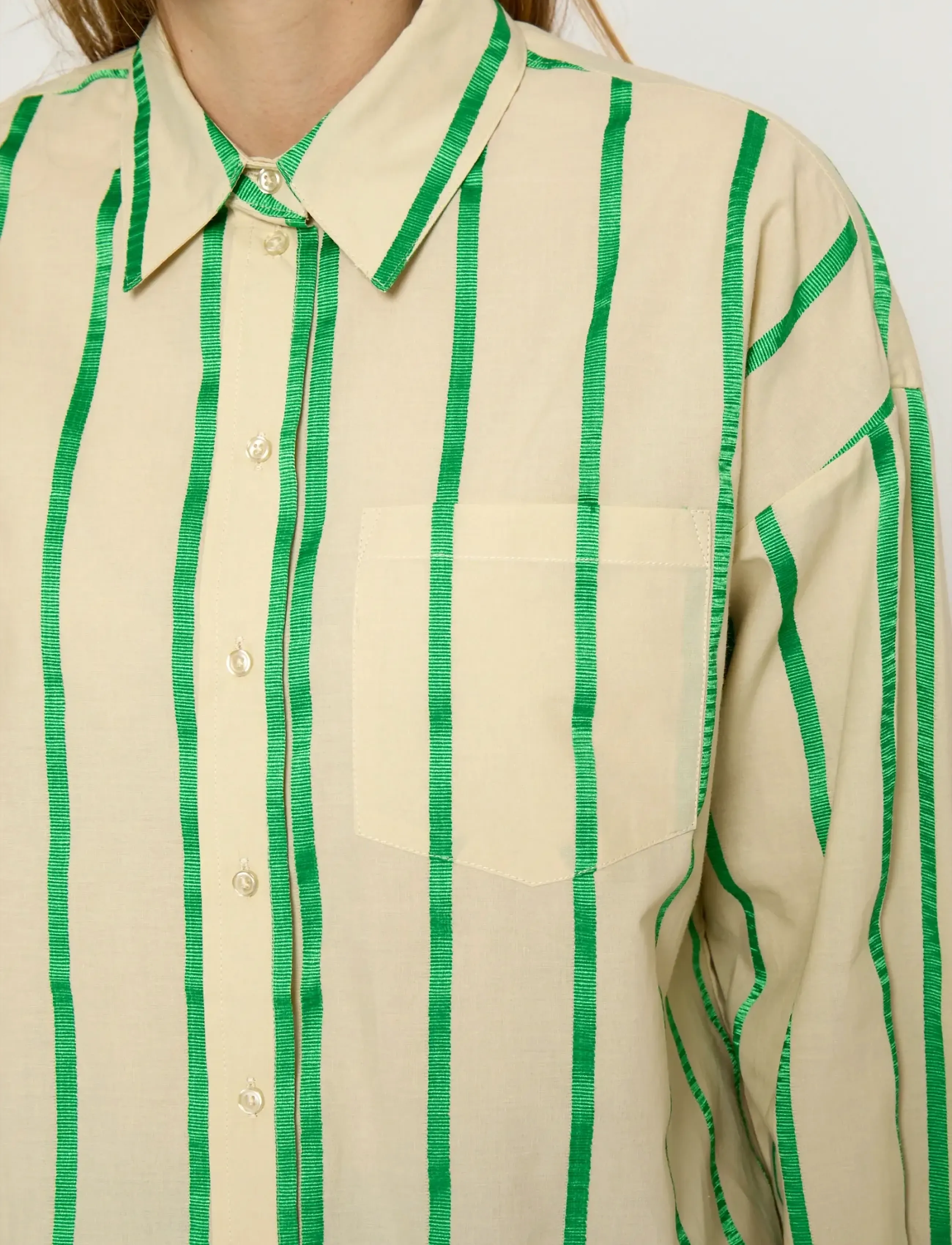 Minus - MSEleni Oversize Shirt - langärmlige hemden - greenbriar stripe - 4