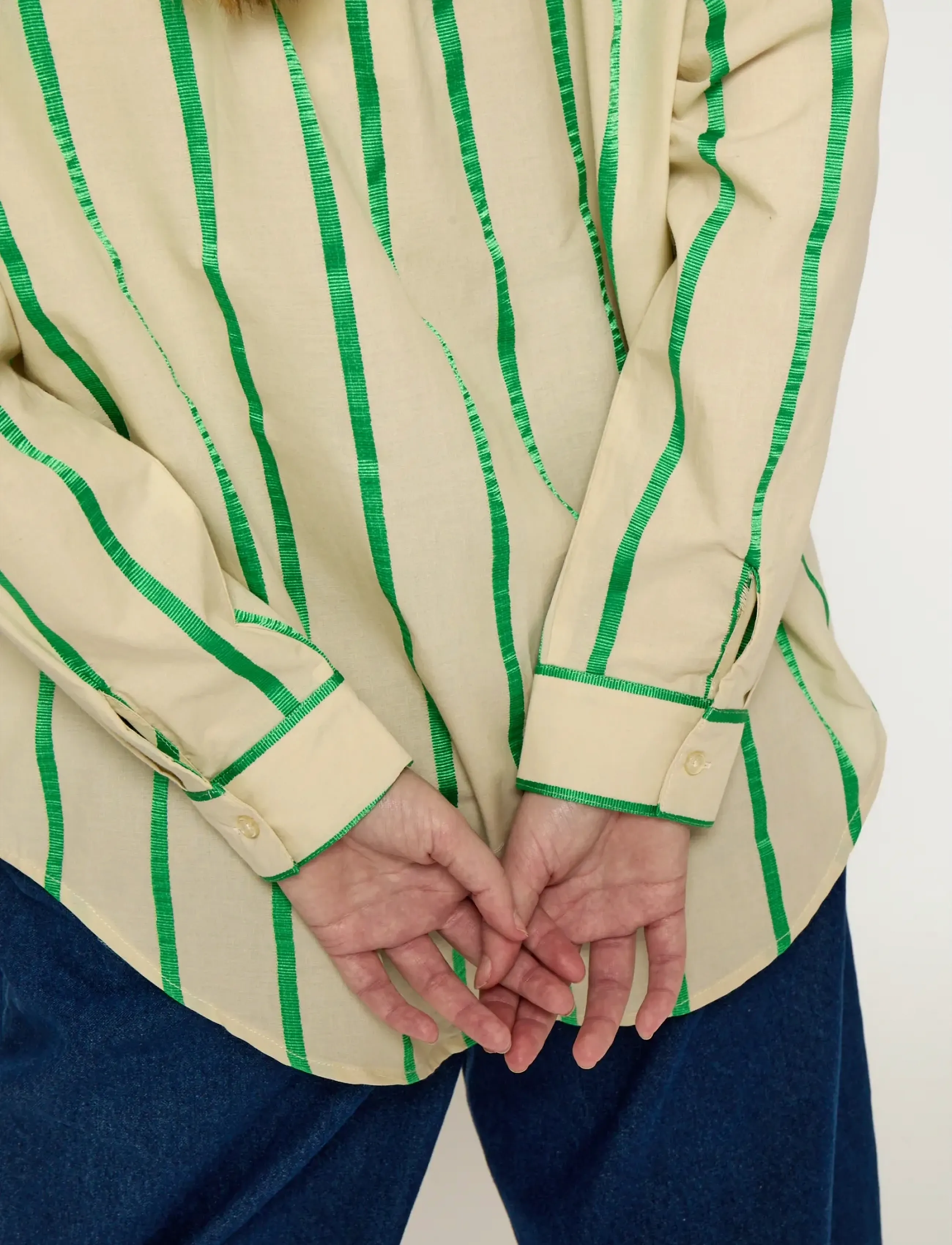 Minus - MSEleni Oversize Shirt - langärmlige hemden - greenbriar stripe - 5