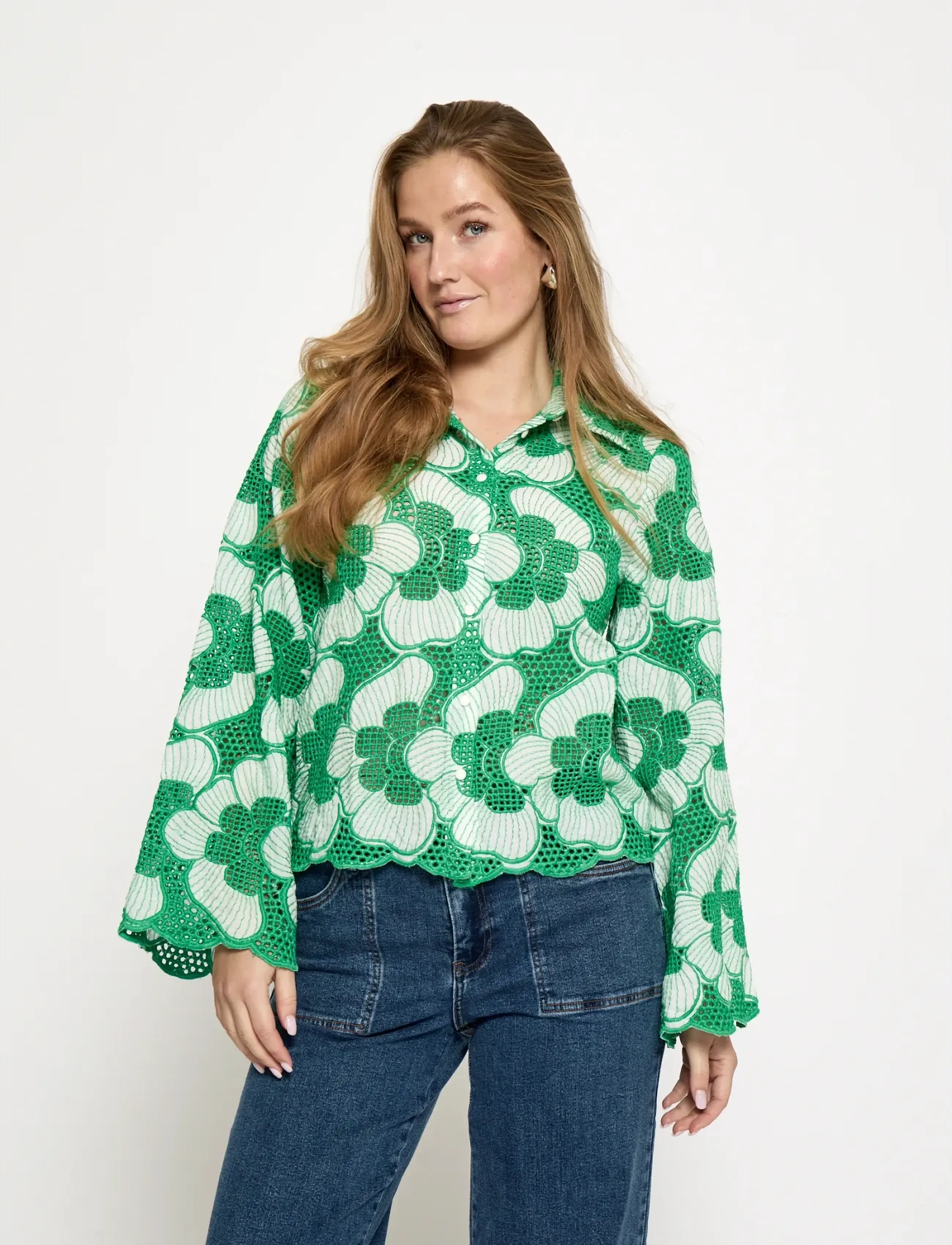 Minus MSTanni Shirt - Särgid - GREENBRIAR / green