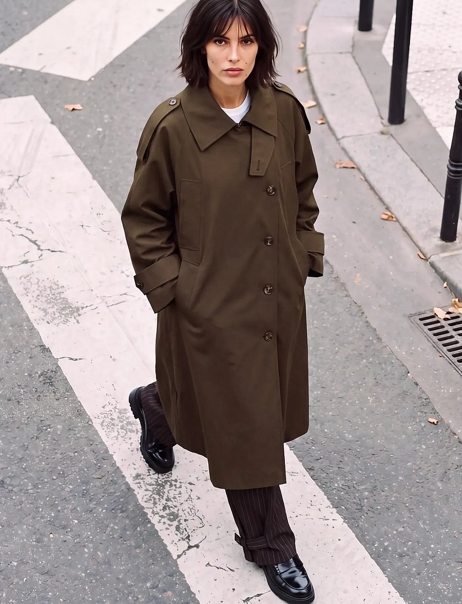 Minus - MSPalina Coat - trenchcoats - slate brown - 0