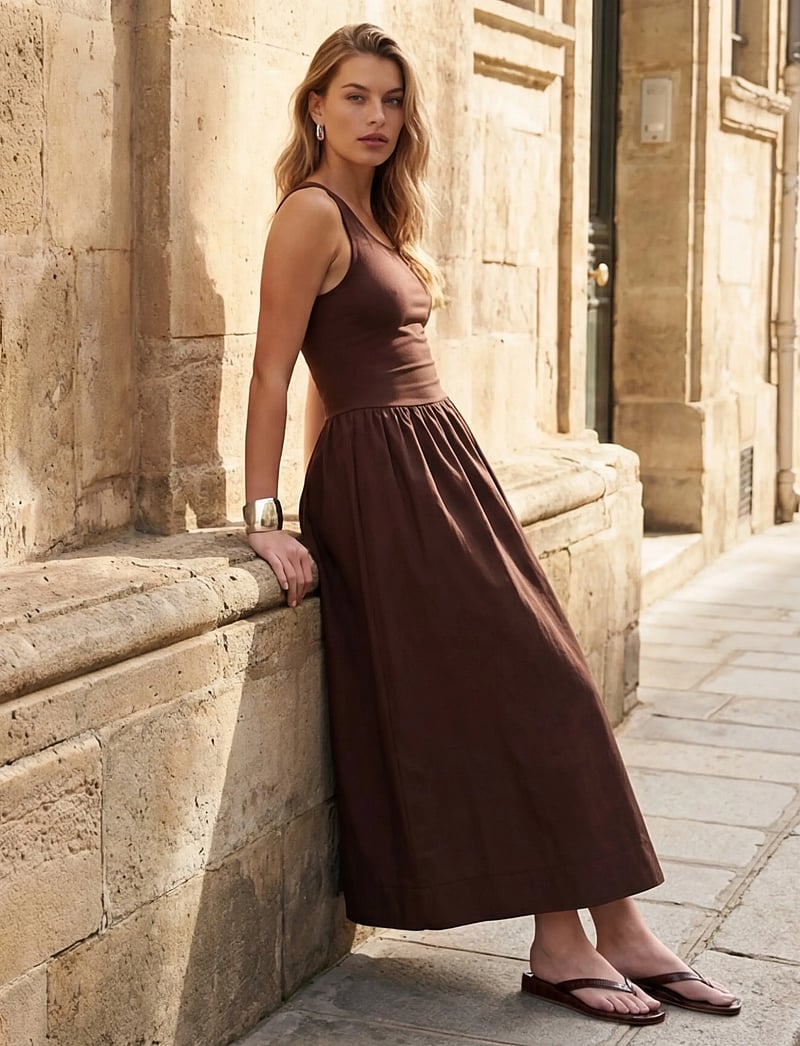 Minus - MSMarie Midi Dress - sommerkleider - chestnut - 3