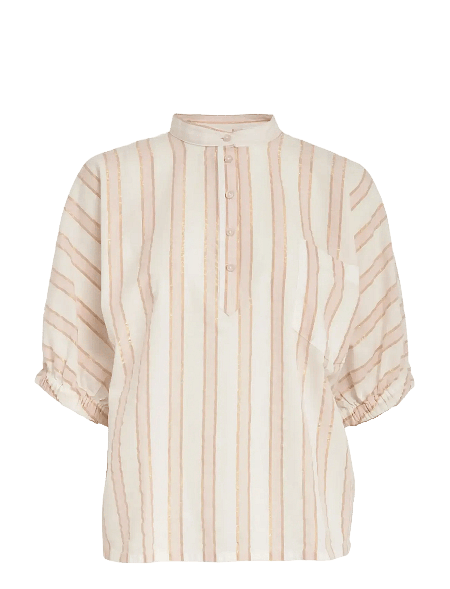 Minus - MSPatricia Blouse - blusen mit dreiviertelärmel - desert coral stripe - 1