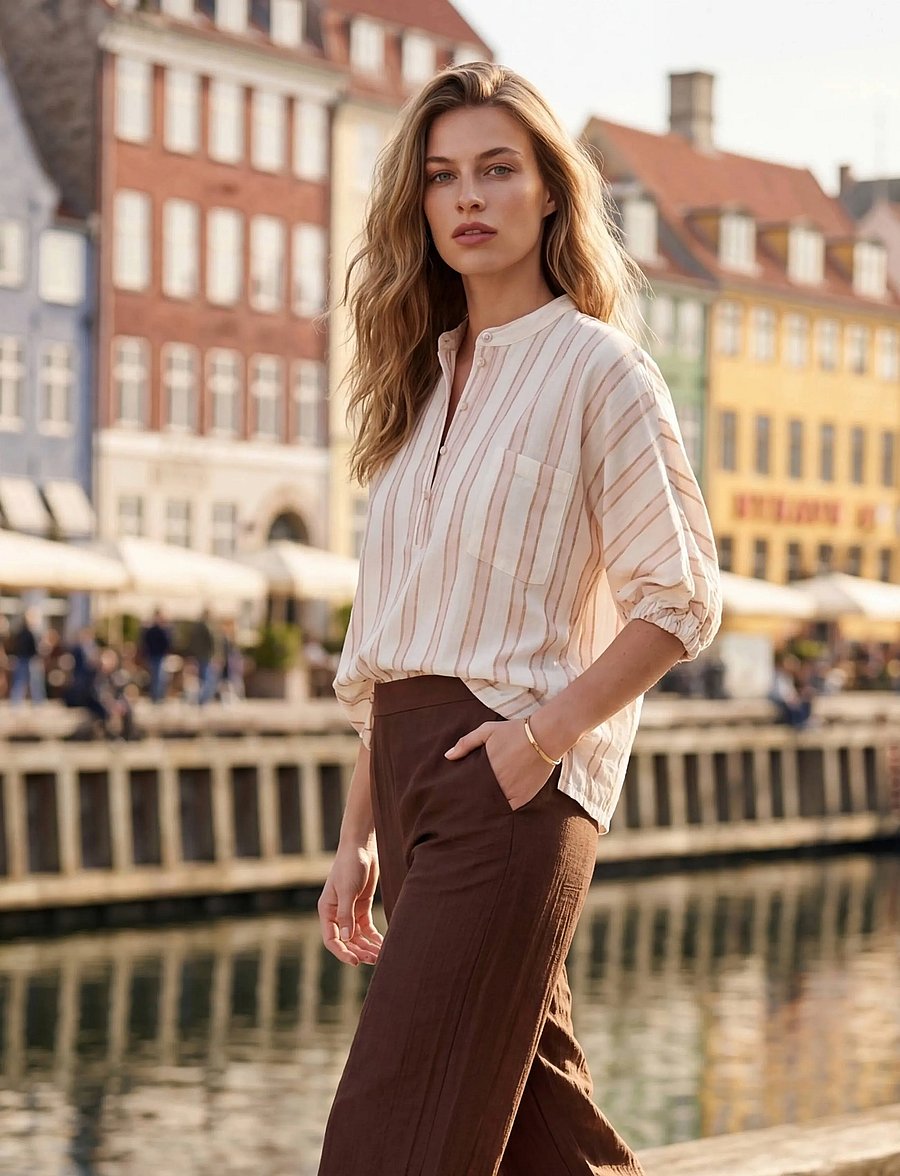 Minus - MSPatricia Blouse - blusen mit dreiviertelärmel - desert coral stripe - 2