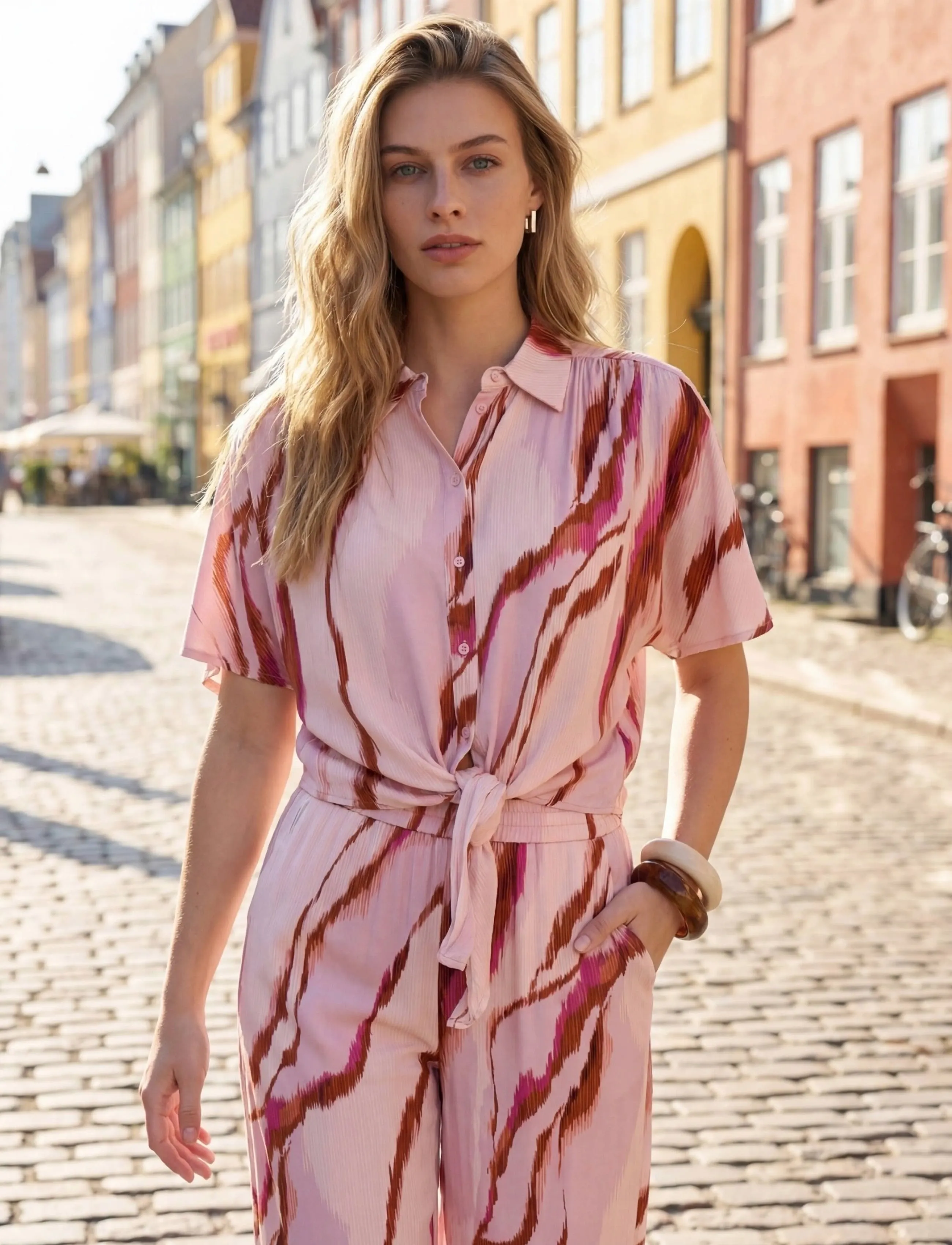 Minus MSLuana Shirt - Fatnaður - DESERT CORAL PRINT / pink/rose