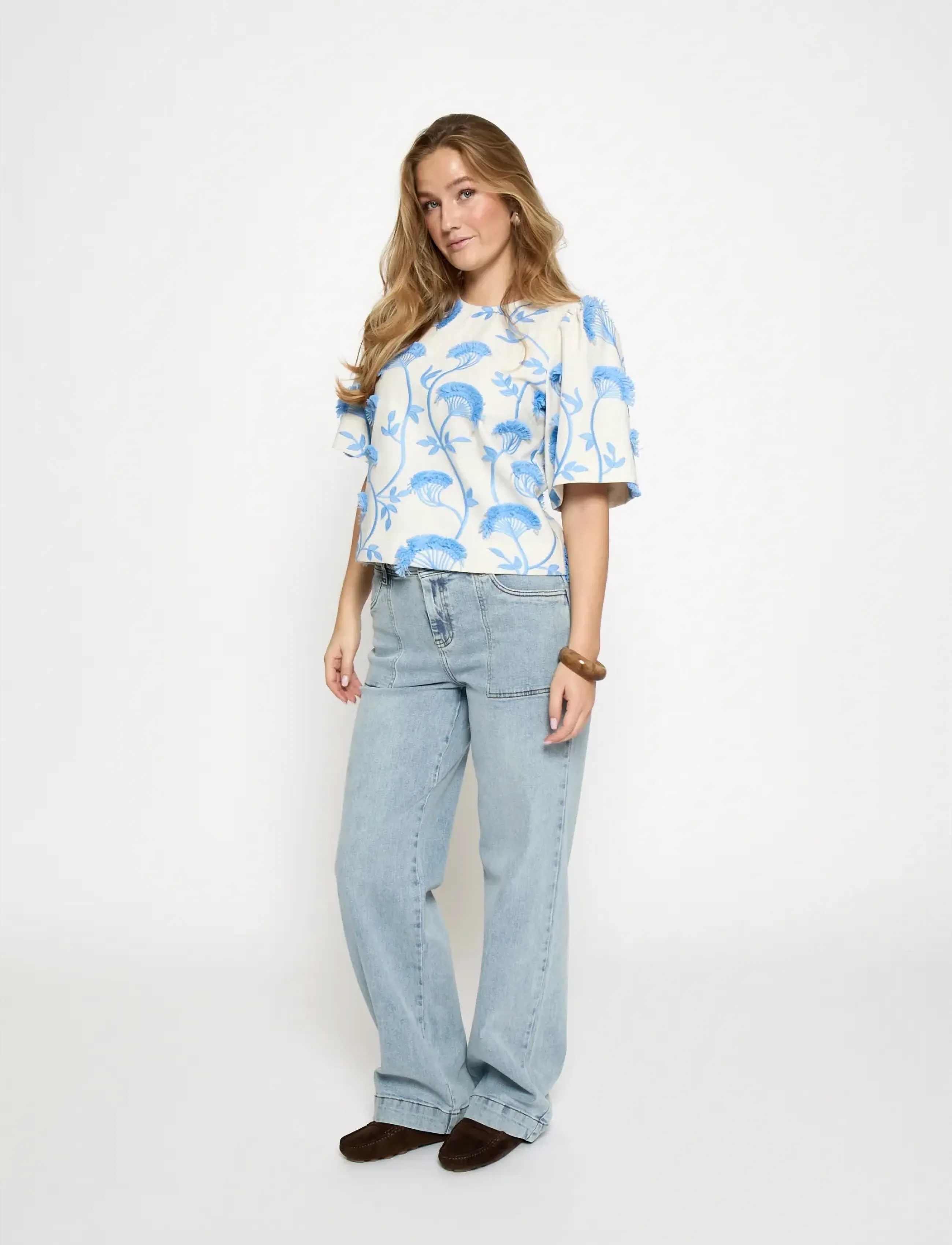Minus - MSMisja Blouse - kortärmade blusar - skyway blue - 4