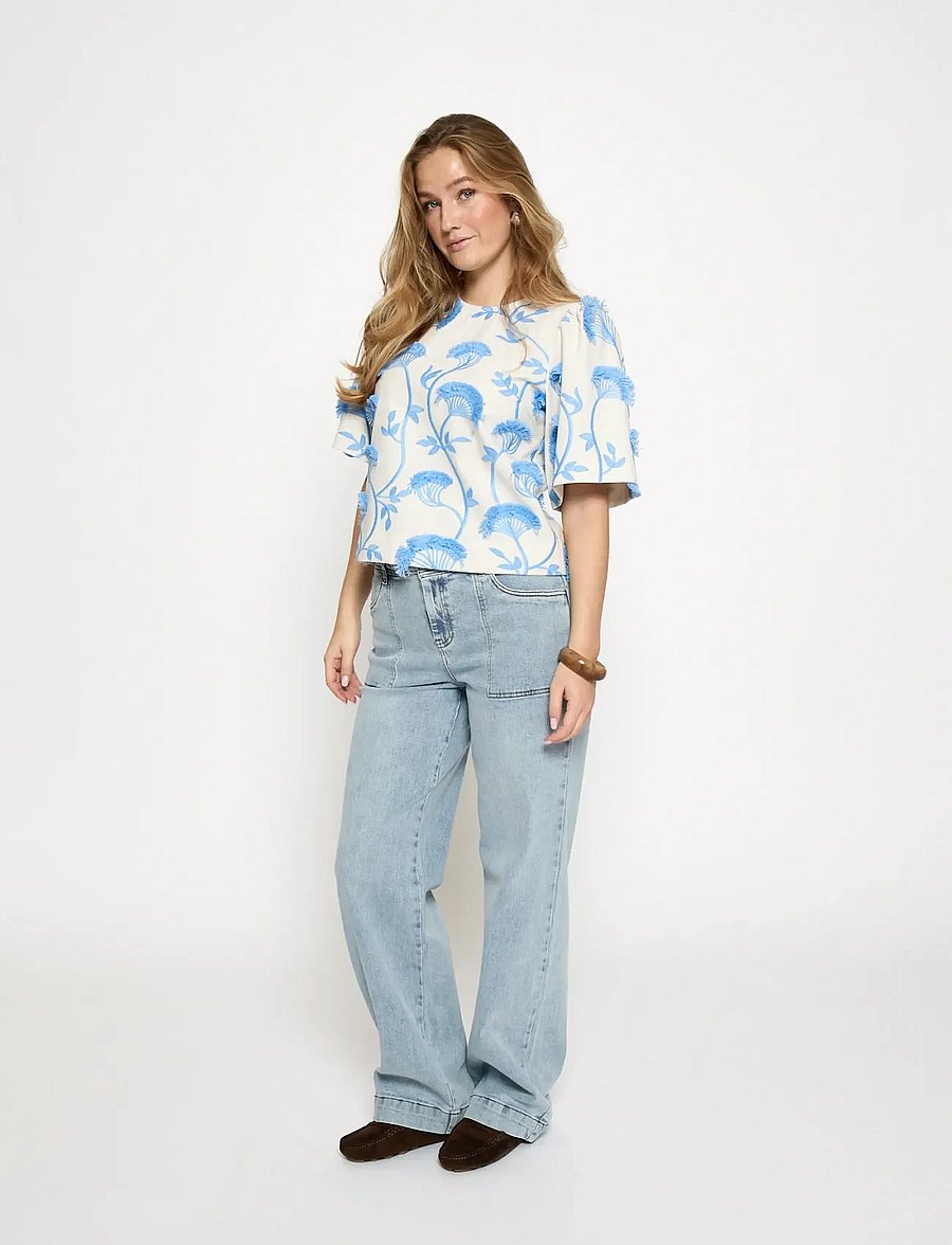 Minus - MSMisja Blouse - kurzärmelige blusen - skyway blue - 4