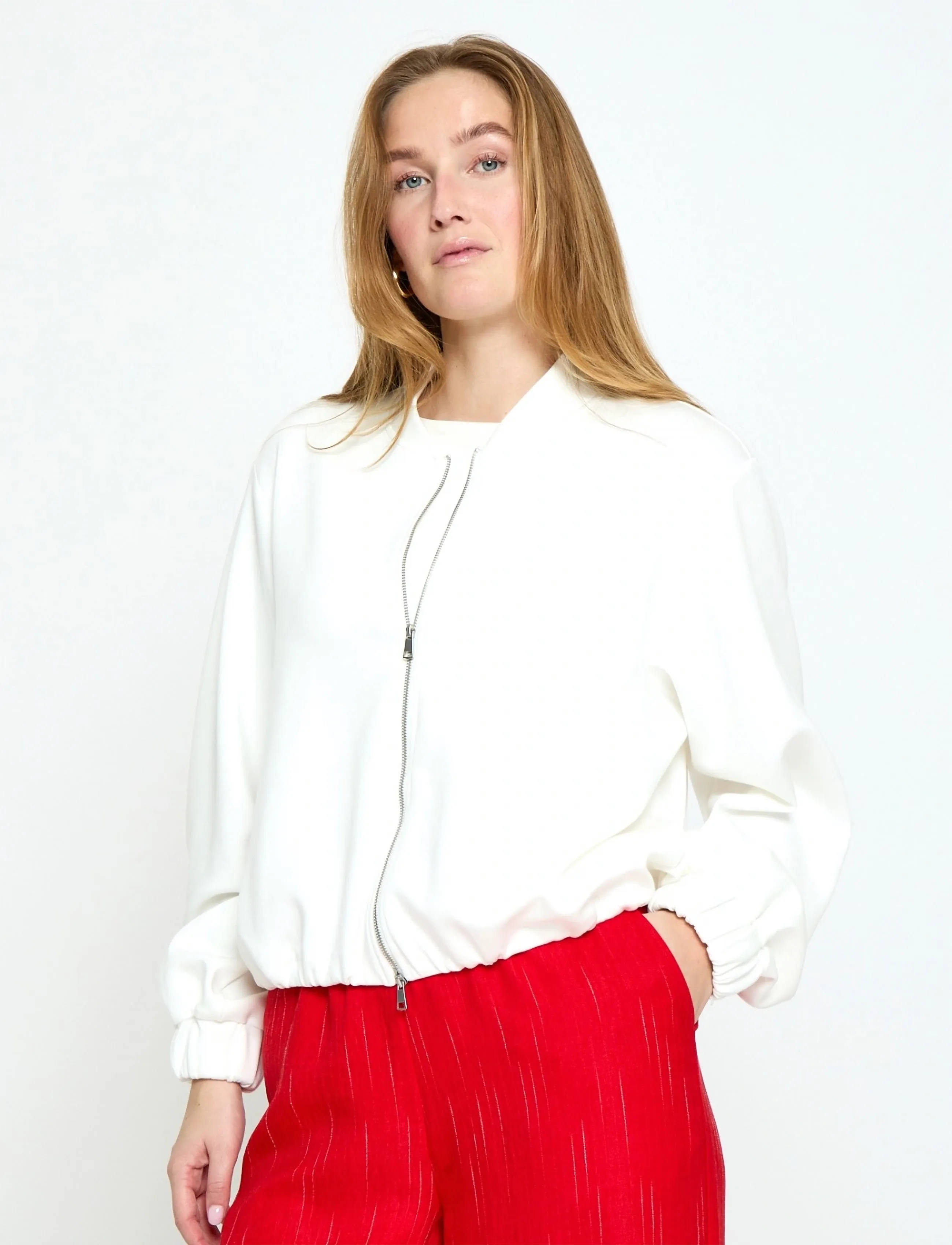 Minus Msjane Short Jacket, Kvinder, Kort Bomberjakke, Hvid, Str: XXL