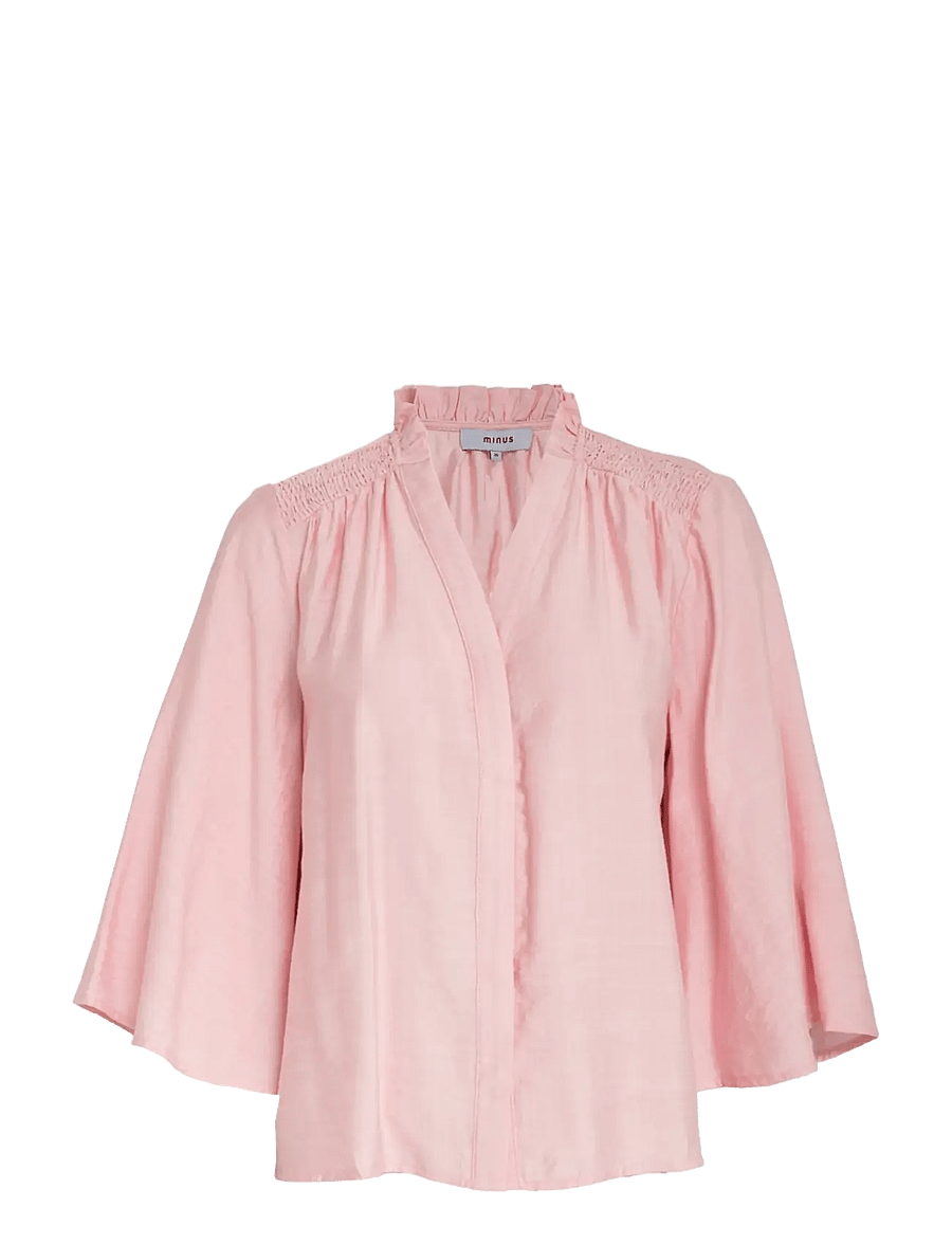 Minus - MSSeria V-Neck Shirt - kurzärmlige hemden - cherry blossom - 1