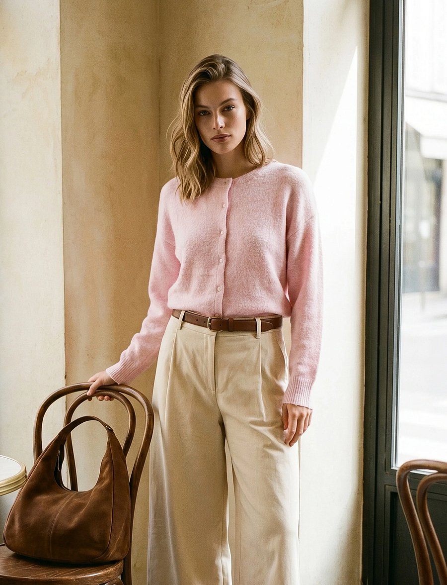 Minus - MSMarina Knit Cardigan - cardigans - cherry blossom melange - 0
