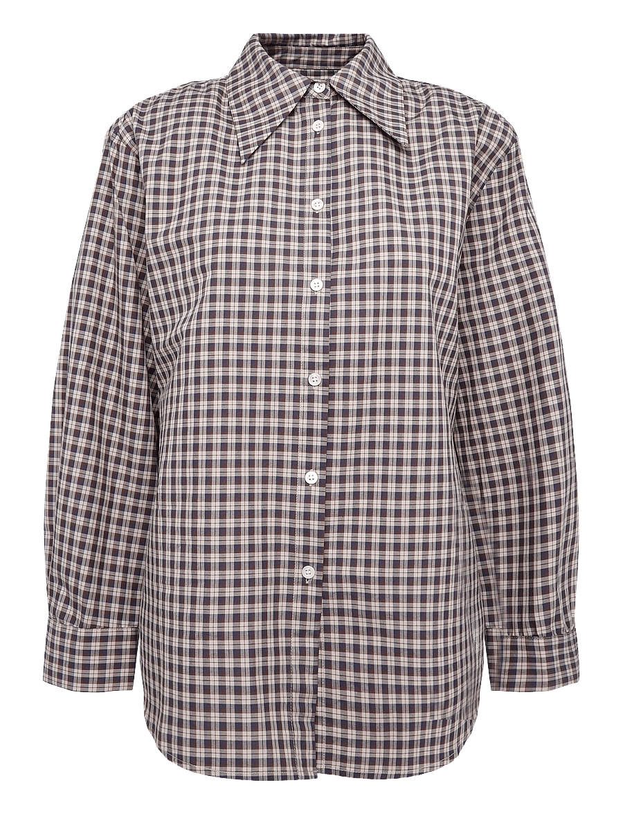 Minus - MSSylvie Shirt - pikkade varrukatega särgid - tiramisu checked - 0